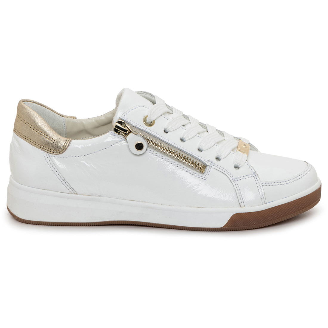 REI Low White Patent Leather Sneakers - Women's Fashion Casual Shoes for Walking, Work & Everyday Wear
