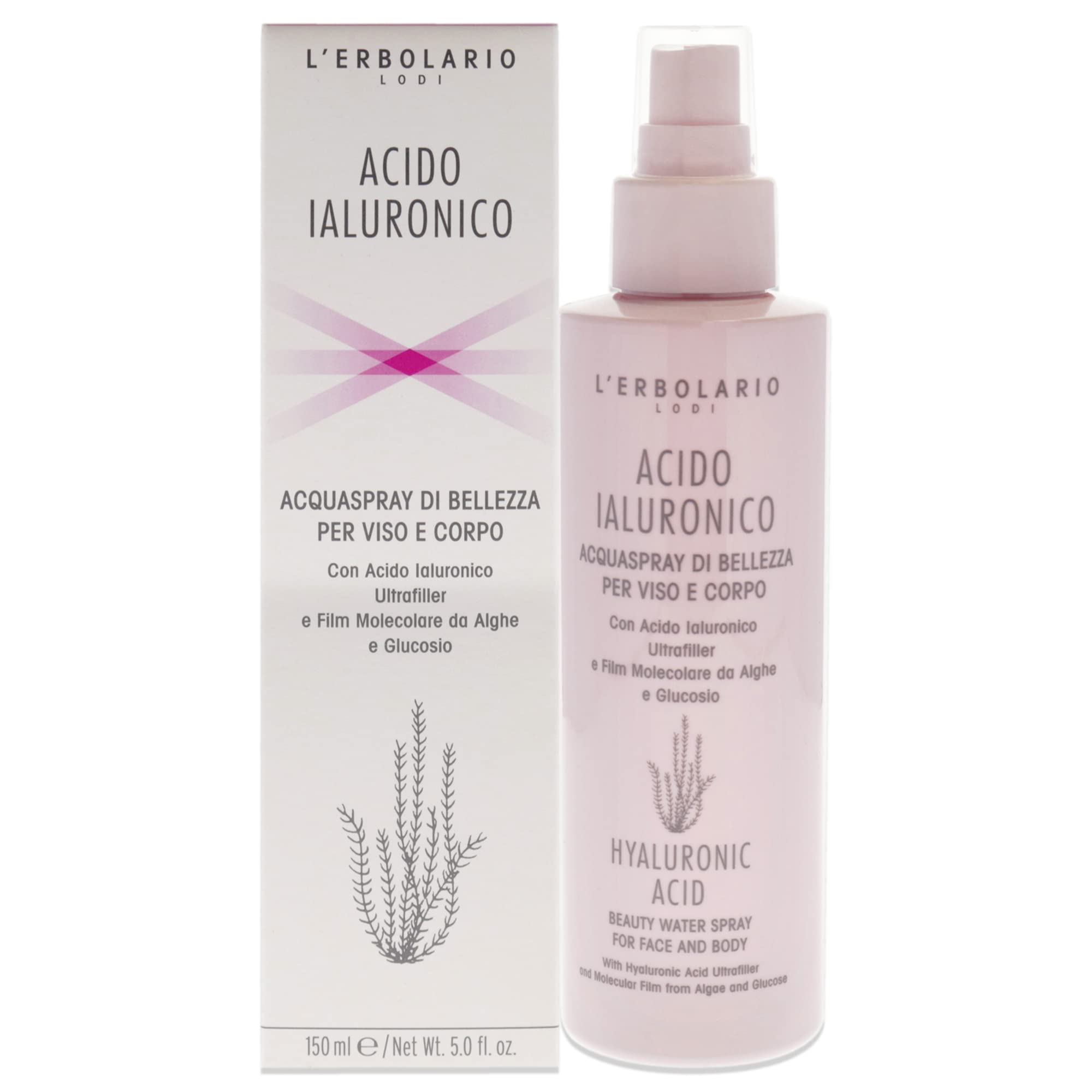 L’Erbolario Hyaluronic Acid Beauty Water Spray for Face and Body - Hydrating Face Mist & Body Moisturizer with Coconut Pulp - Skin Toner & Refreshing Spray - 5 oz - Perfect for Travel, Gym & Daily Skincare Routine