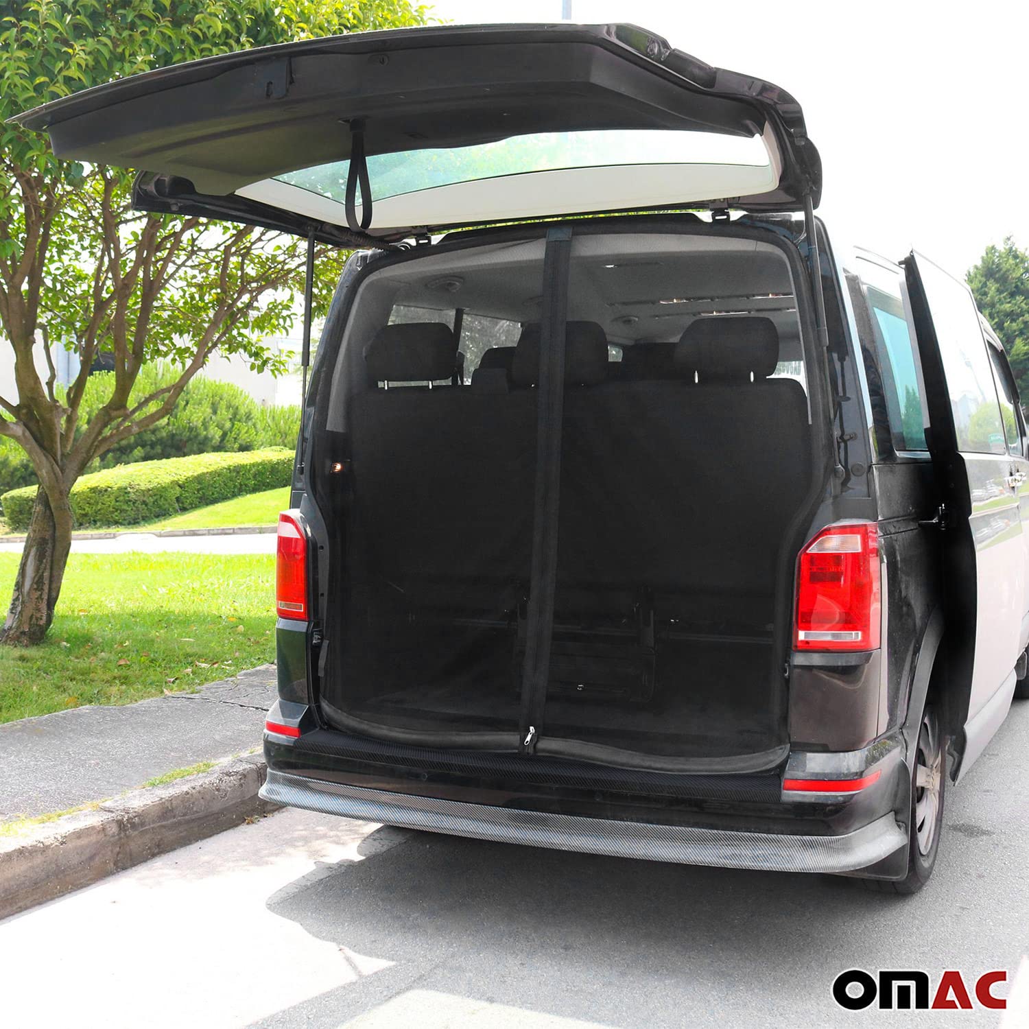 OMAC Magnetic Mosquito Net Bug Screen for Ford Transit 2015-2024 - Black Tailgate Mesh (1 Piece) | Perfect for Camping, Road Trips & Outdoor Adventures