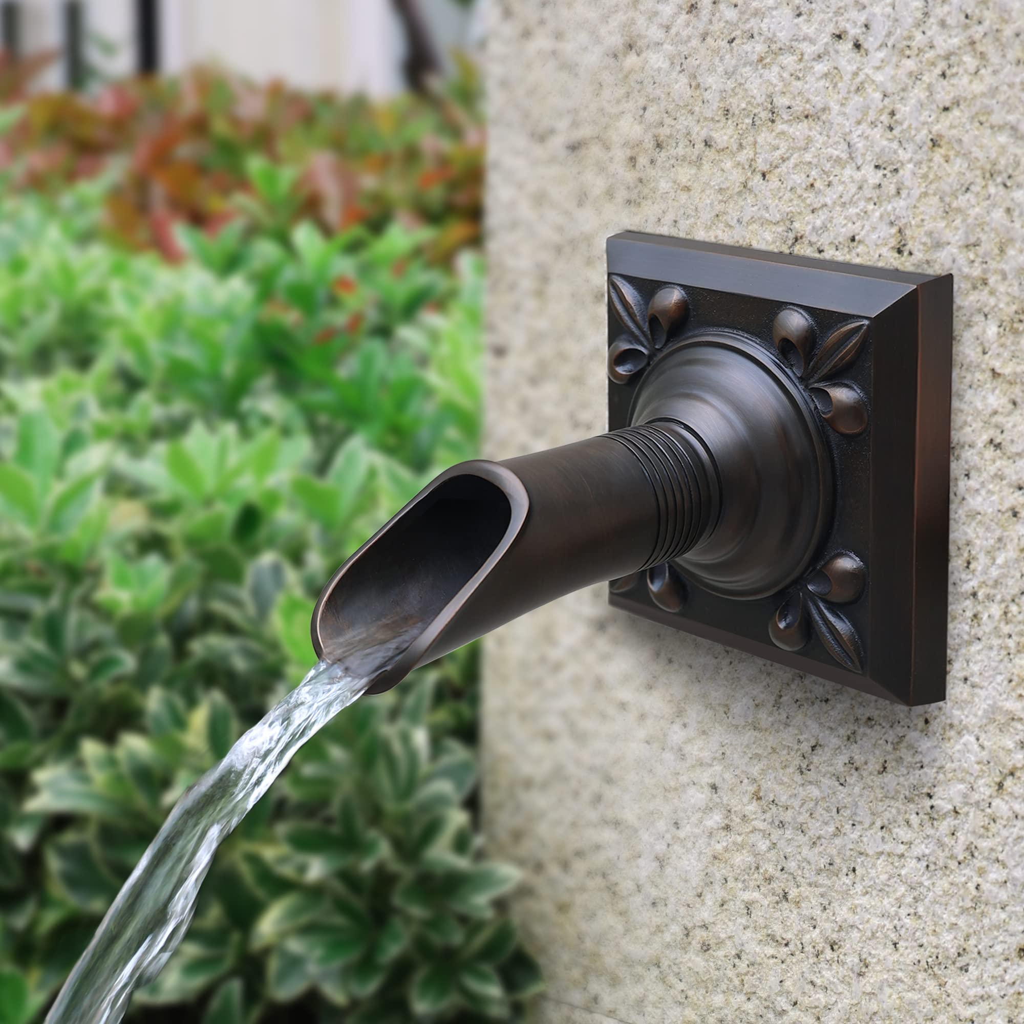Exquisite Solid Brass Handcrafted Waterfall Spout - Luxury Landscape Fountain Spout for Pools, Ponds & Water Walls - Perfect for Outdoor Decor & Zen Garden Water Features
