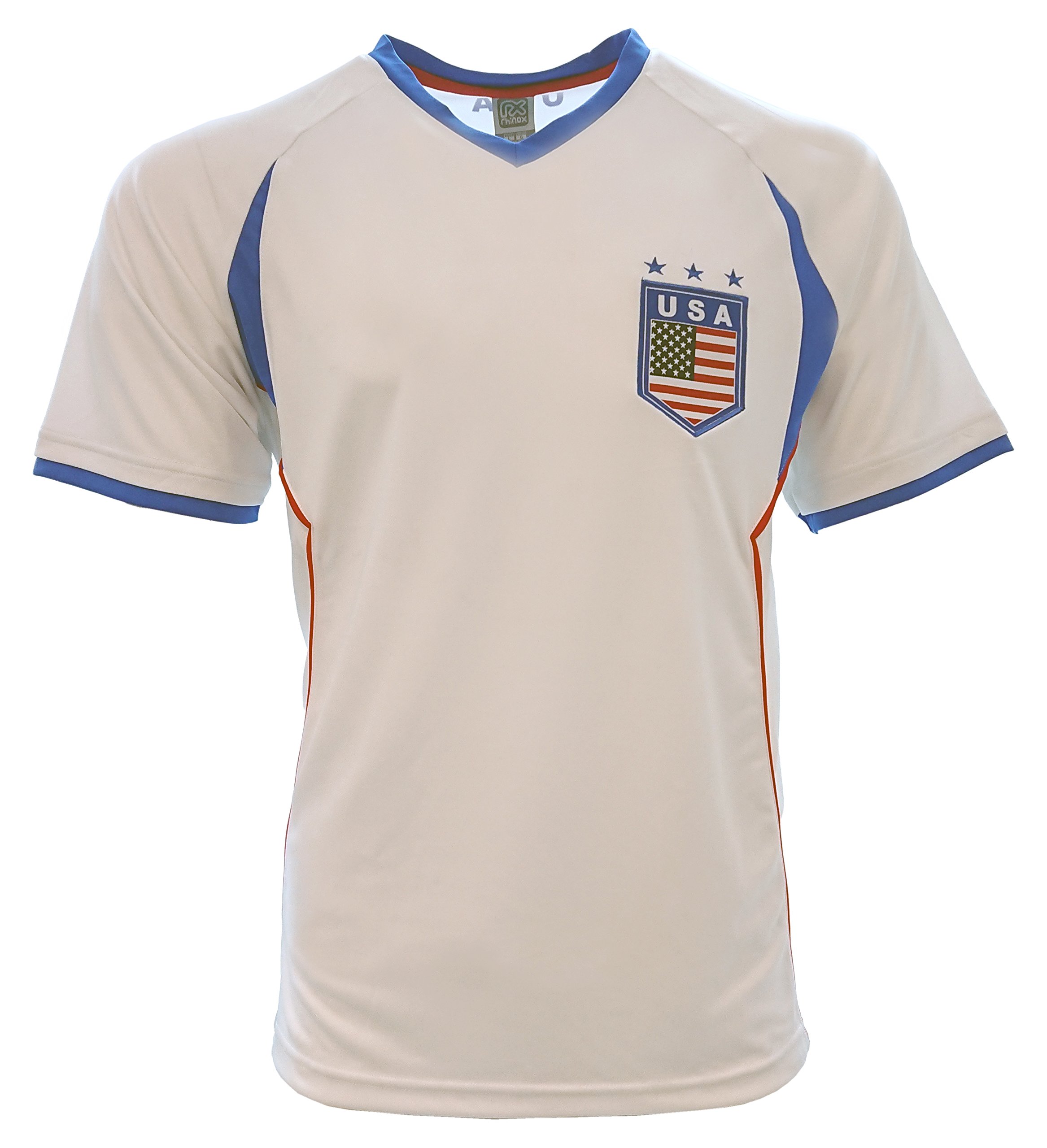 Rhinox Official Licensed United States Fan Men's Soccer Jersey - White | Perfect for Game Day, Tailgating & Sports Events