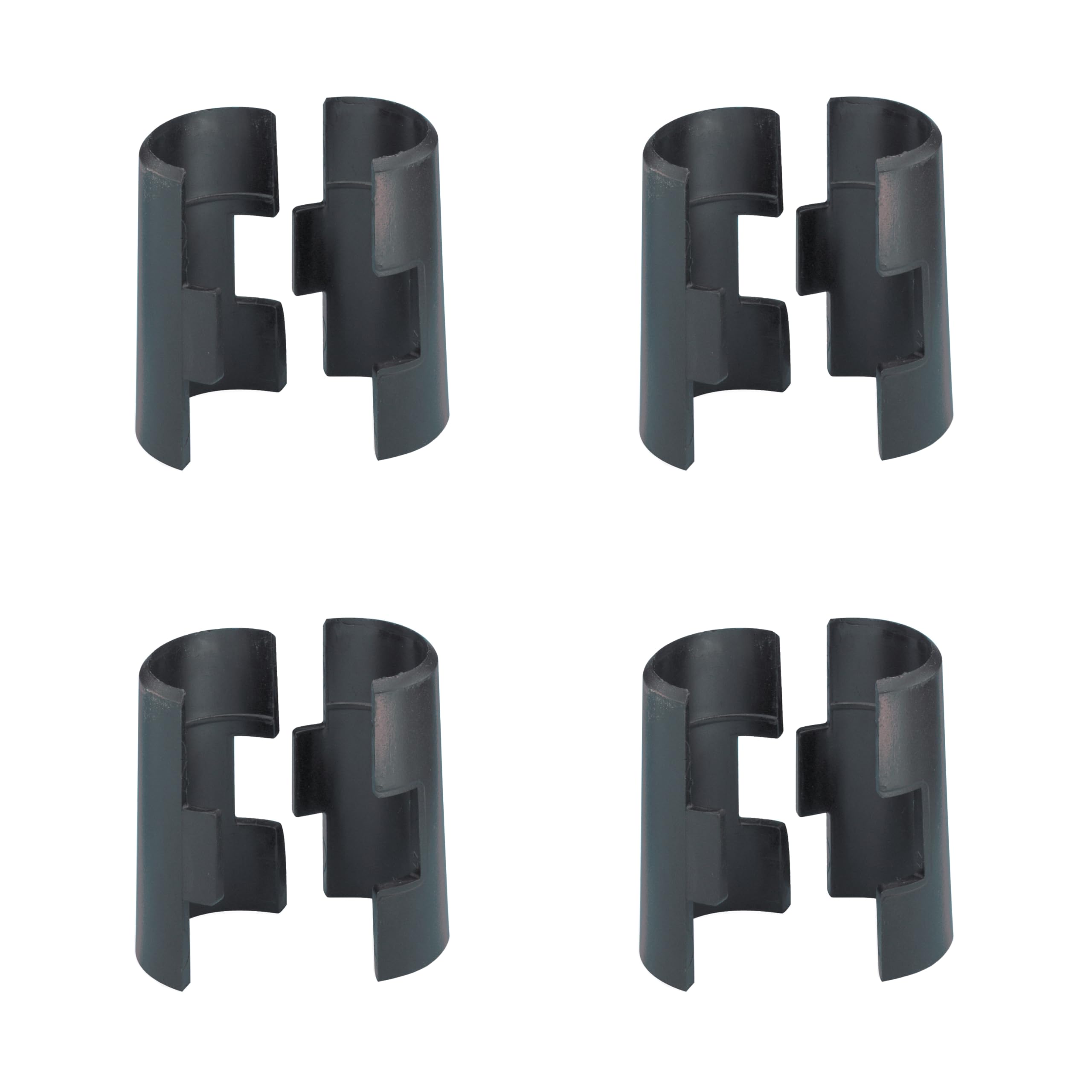 METRO 9985 Plastic Split Sleeves for Super Erecta Shelving - Black 4 Pack for Industrial Storage