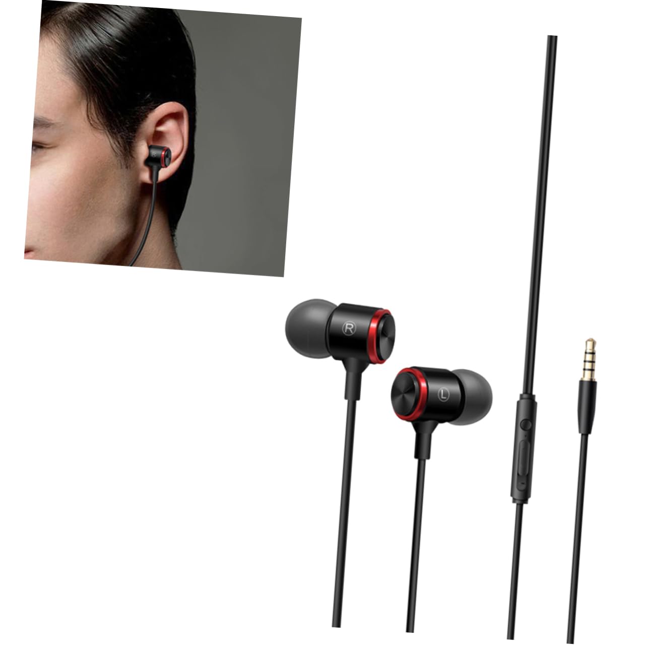 Mikikit 3-Piece High Fidelity Metal In-Ear Wired Earphones with Enhanced Bass - Noise Isolating Earbuds for Computer, Smartphone, Gaming & Music Listening