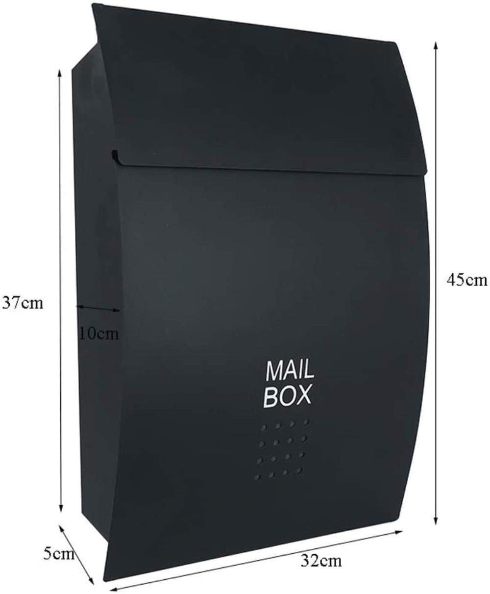 Outdoor Wall Mounted Mailbox - Large Weatherproof Villa Letter Box for Home, Newspaper & Mail - Creative Suggestion Box (White/Black) - Perfect for Porch, Garden & Front Door Decoration