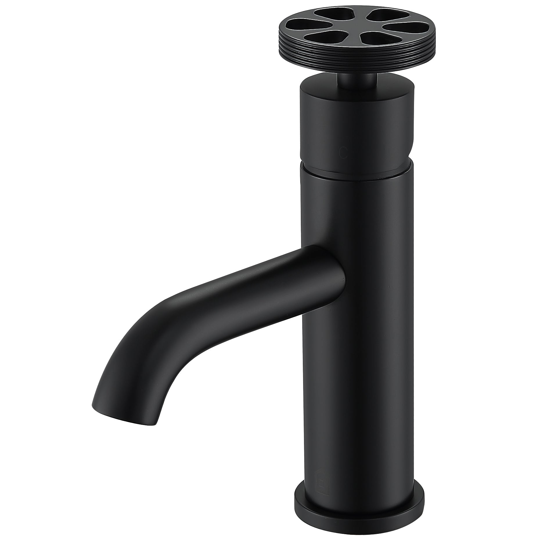Ancona Nova Series Matte Black Single Lever Bathroom Faucet - Modern Waterfall Spout for Vanity Sink, Powder Room & Guest Bathroom Decor