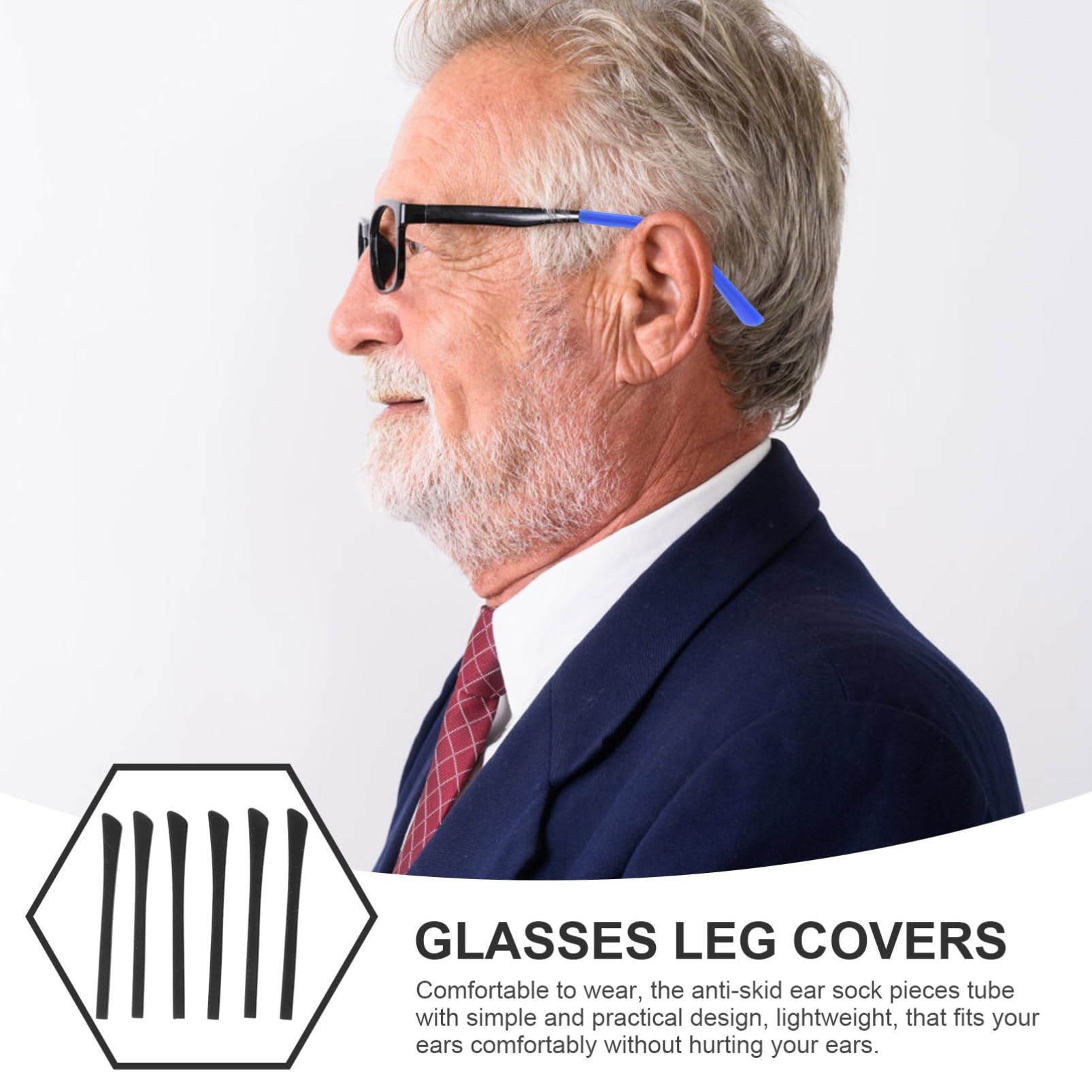 Jojofuny 12 Pairs Glasses Temple Tips - Soft Silicone Ear Cushions for Eyeglass Protection & Comfort - Reduce Pressure & Prevent Slipping - Perfect for Reading, Working & Long Wear