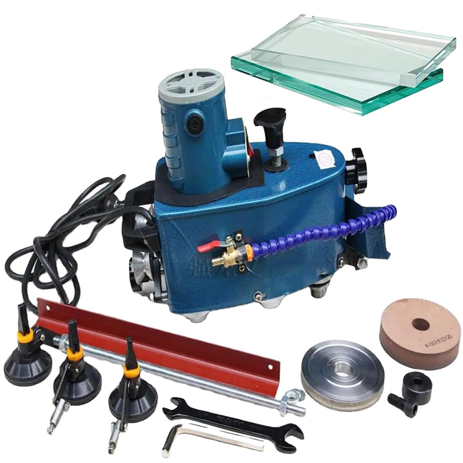 110V 800W Electric Glass Edging Machine - High Speed 8000r/min Glass Grinder for Straight, Round & Beveled Edges - Perfect for Glass, Acrylic, Marble & Ceramic Polishing (28×15×24cm) - Ideal for DIY Projects, Home Renovations & Professional Glass Workshops
