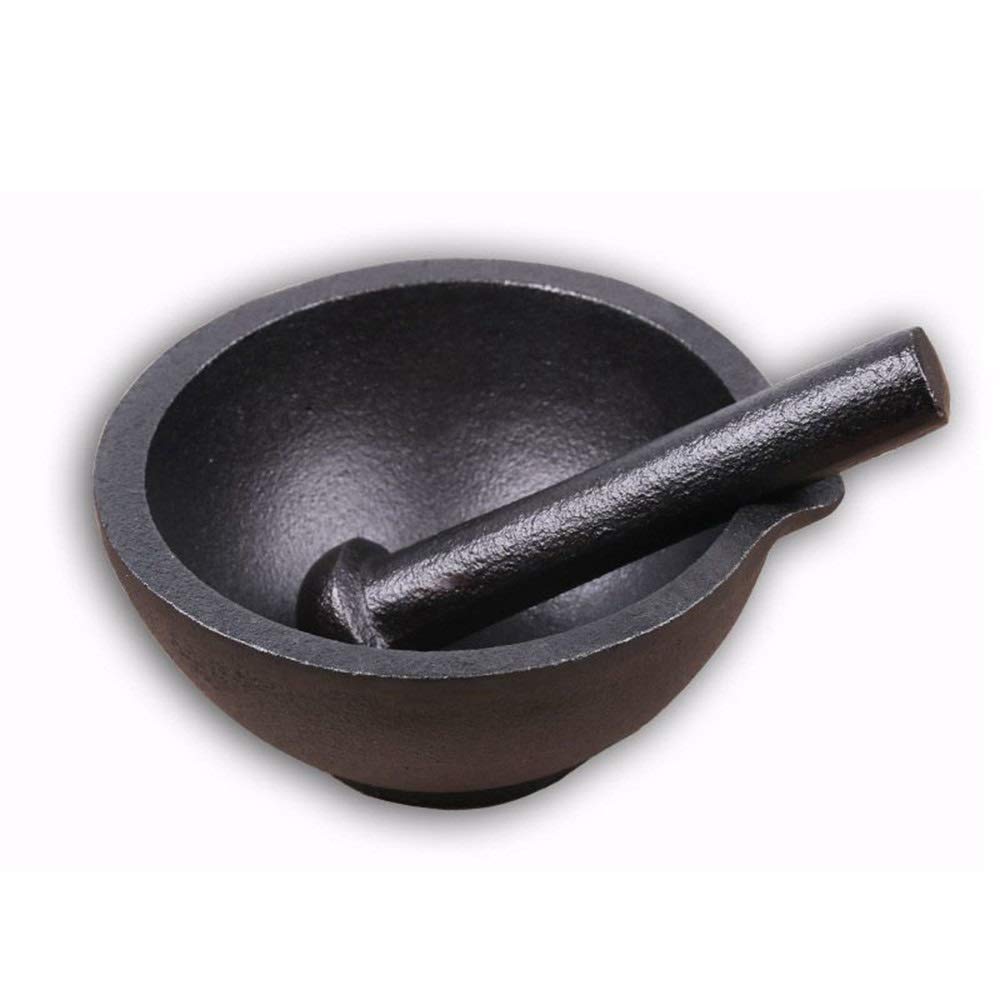 Cast Iron Mortar and Pestle Set - Spice & Herb Grinder, Crusher for Incense, Muddler, Smasher & Pulverizer - Perfect for Kitchen, Pharmacy & Herbal Medicine Preparation