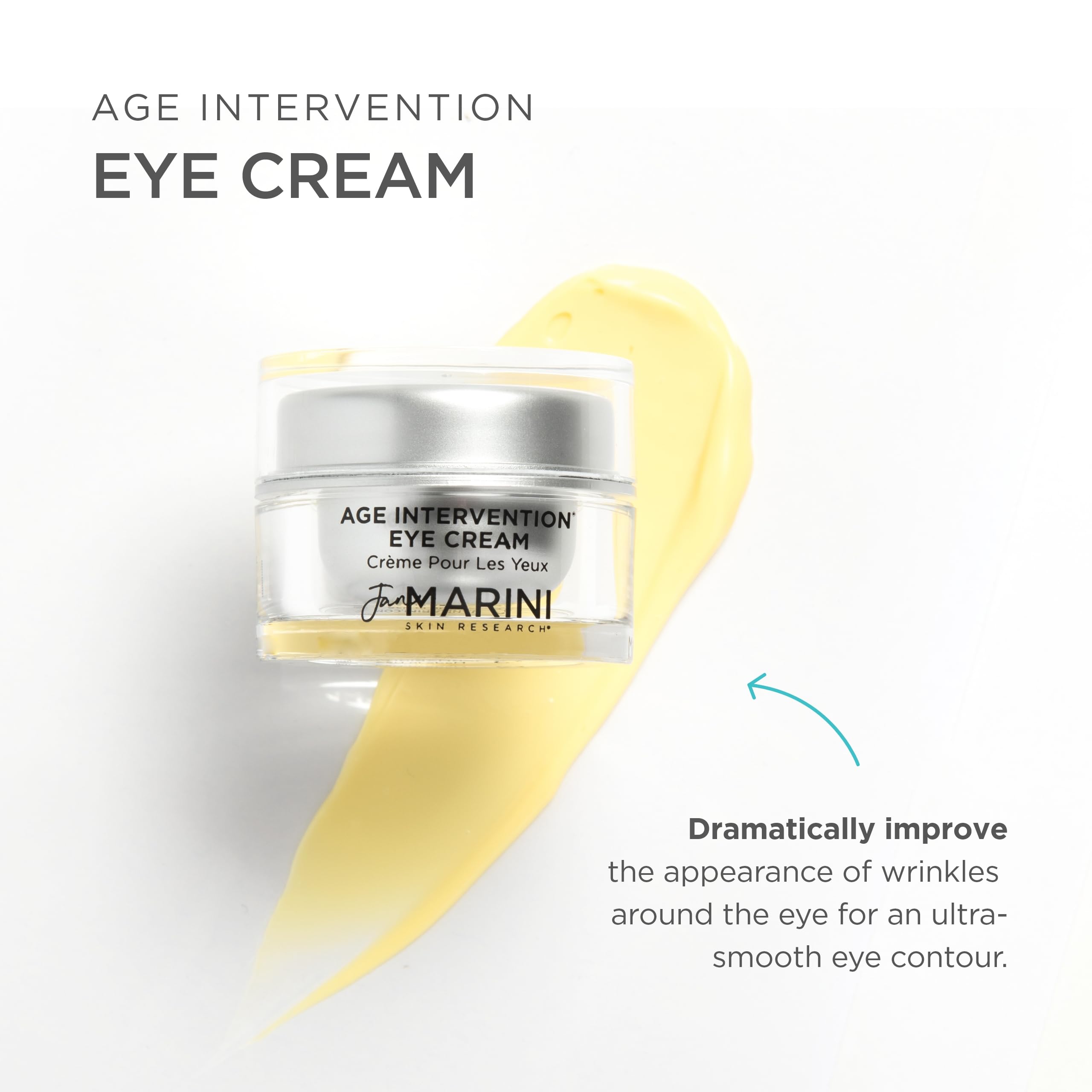 Jan Marini Skin Research Age Intervention Eye Cream - 0.5 Oz Anti-Aging Eye Treatment for Wrinkles, Dark Circles & Puffiness - Hydrating & Firming Under Eye Cream for Women & Men - Perfect for Night & Day Use