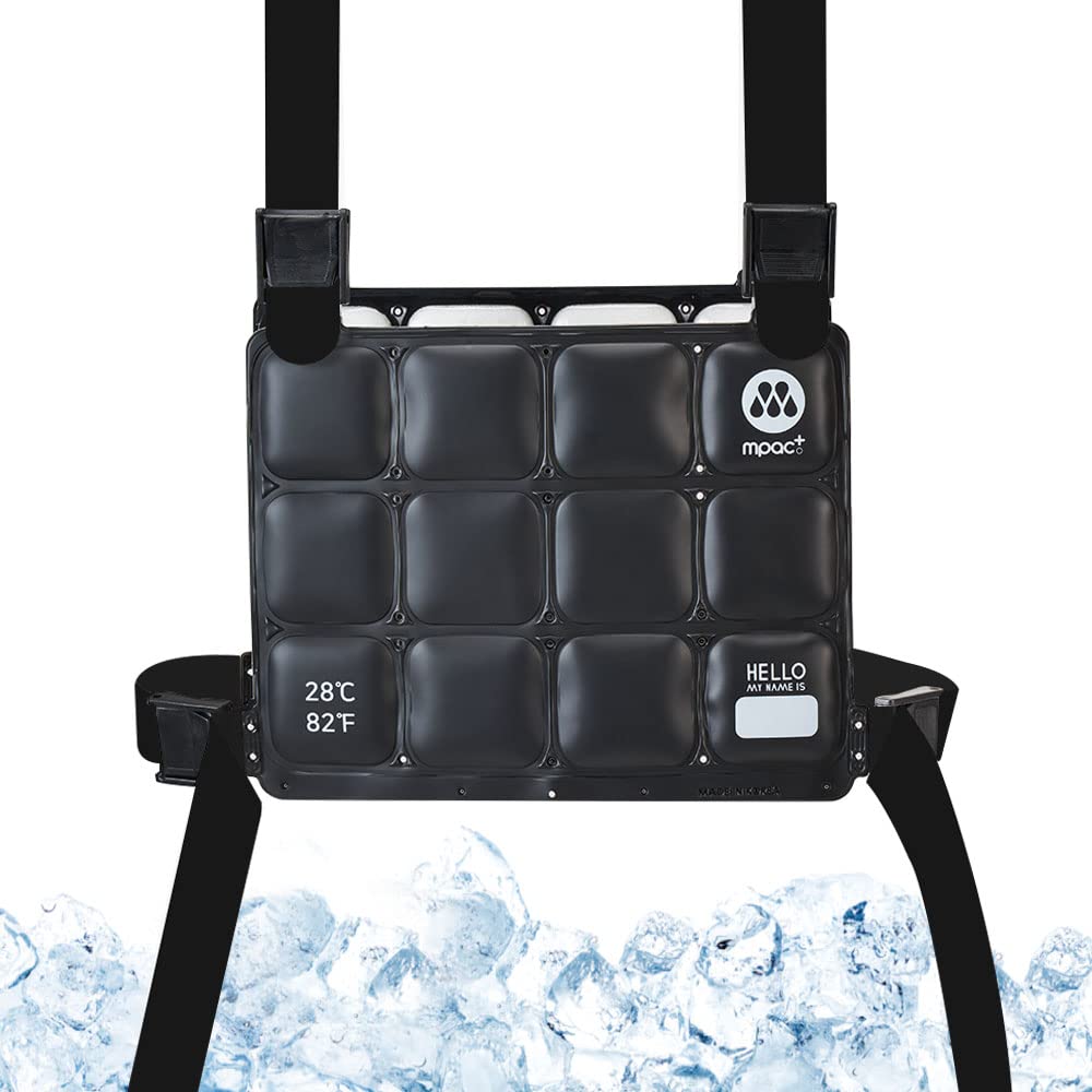 MPAC+ Cooling Vest with Gel Ice Packs - Reusable Cooling Jacket for Summer Heat Relief | Outdoor Sports, Construction Workers & Hot Weather Activities | Freezable Below 64°F - Black Personal Cooling System for Hiking, Running, Gardening & Yard Work