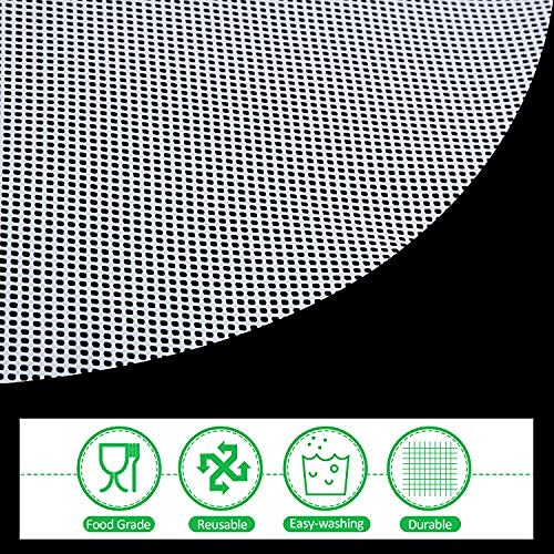 Blulu 8-Piece Round Silicone Dehydrator Sheets Set - Non-Stick Fruit Dehydrator Mats, Reusable Steamer Mesh Sheets for Food Dehydrators - Perfect for Drying Fruits, Vegetables, Herbs & Jerky at Home