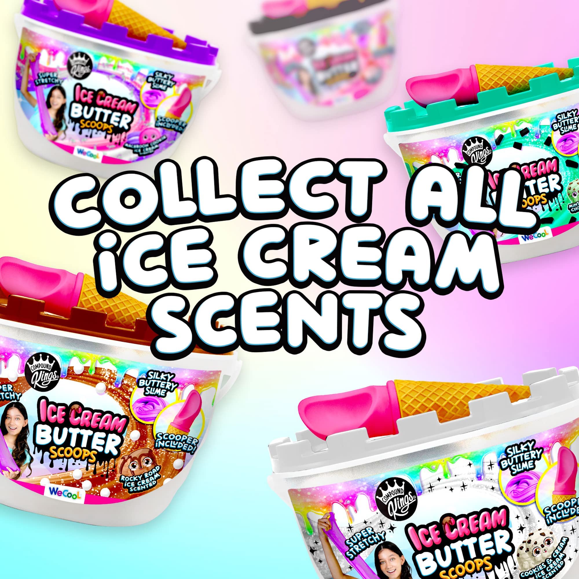 Compound Kings Ice Cream Butter Cloudz Scented Large Slime Bucket for Kids – Soft, Squishy, Non-Toxic Sensory Play Toy | Cookie Dough Scented Purple, Pink & White Swirl Gift Set – Perfect for Stress Relief, Sensory Play & Creative Fun at Home or School