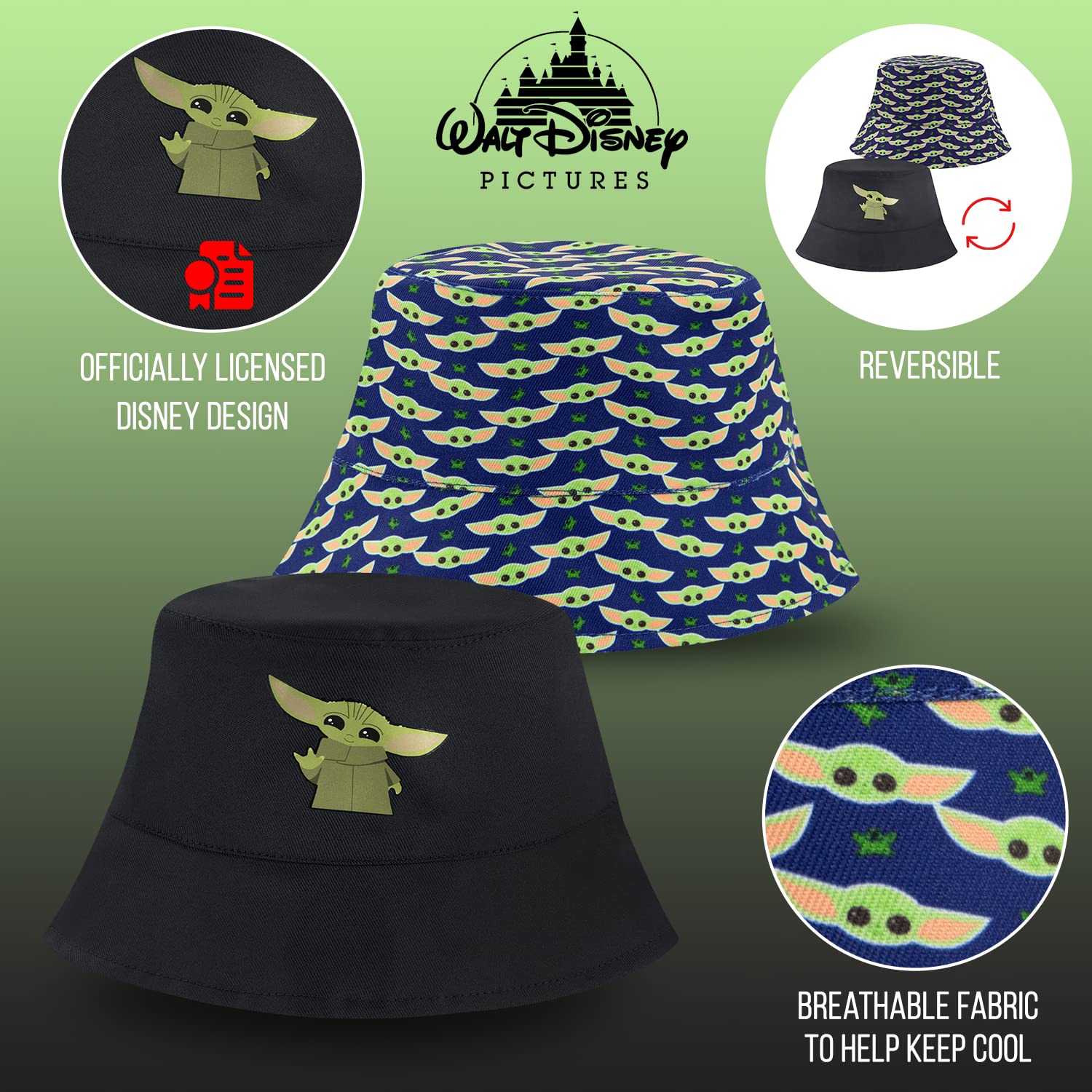 Mickey Mouse Kids Bucket Hat for Boys & Girls - Summer Sun Protection Beach Hat for Toddlers & Babies - UV Protection Outdoor Play, Beach Vacation, Pool Party Accessories