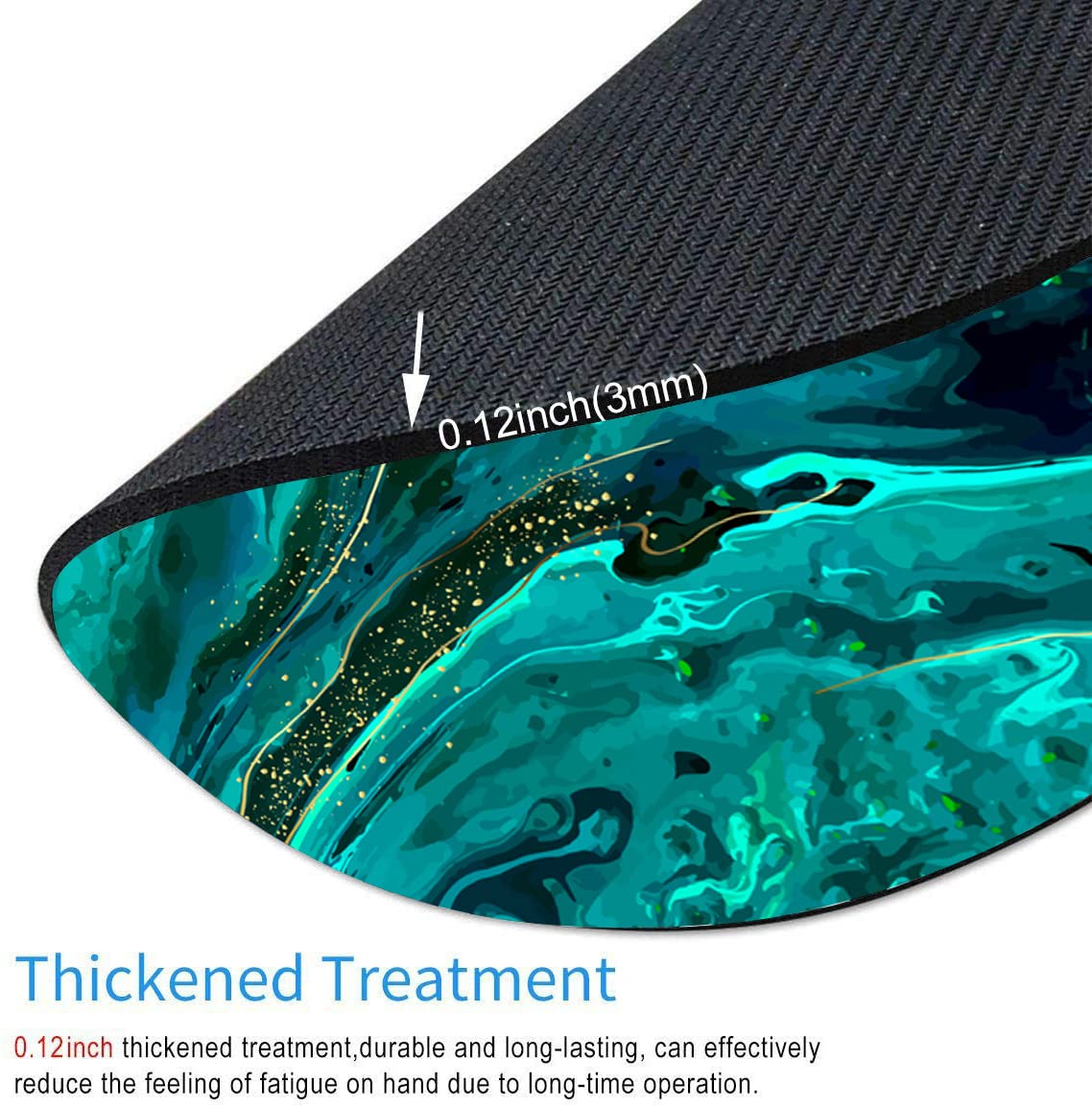Premium Green Marble Round Mouse Pad - Customized Non-Slip Rubber Base with Lycra Cloth Surface, Washable Textured Gaming Mouse Mat for Wireless Mouse & Office Use (Perfect for Work, Gaming & Home Computer Setup)