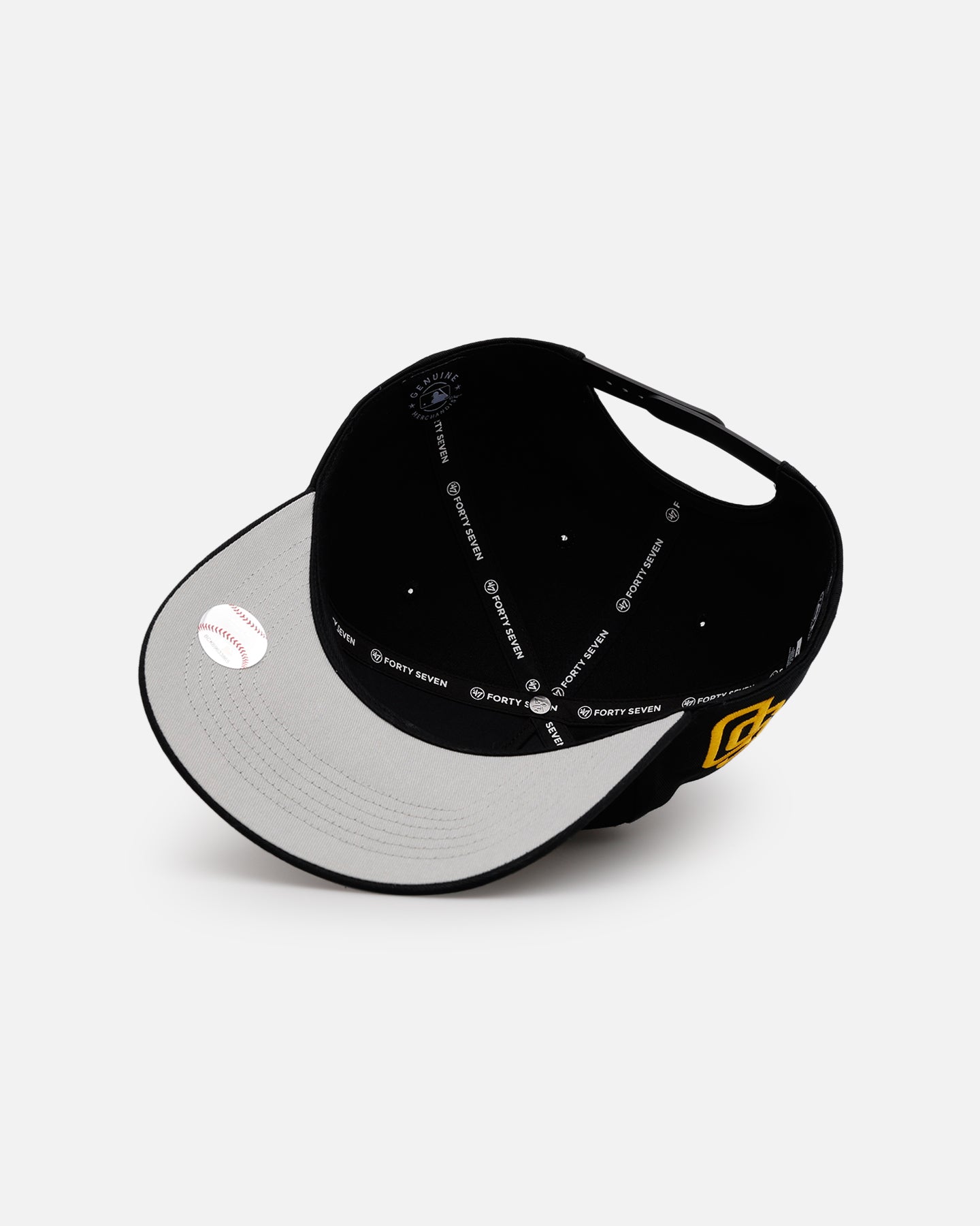 47 Brand San Diego Padres 'Black Dome Script' Snapback Hat - Adjustable Hitch Back Closure - Official MLB Baseball Cap for Men & Women - Perfect for Games, Streetwear & Casual Outfits
