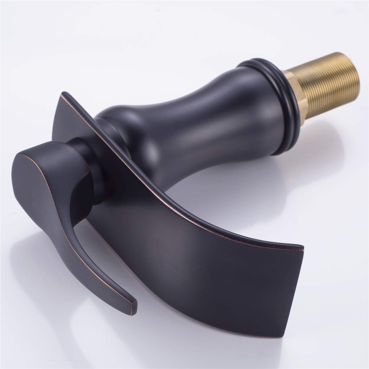 Waterfall Bathroom Sink Faucet - Single Handle Vessel Sink Mixer Tap with Pop-Up Drain in Oil Rubbed Bronze | Perfect for Modern Bathroom Vanities & Spa-Like Washbasins