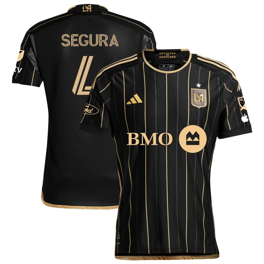Adidas LAFC Authentic Eddie Segura Home Jersey 2024/25 - Black & Gold with MLS, Apple TV & Ford Patches | Official Soccer Jersey for Fans & Players - Perfect for Games, Training & Collecting