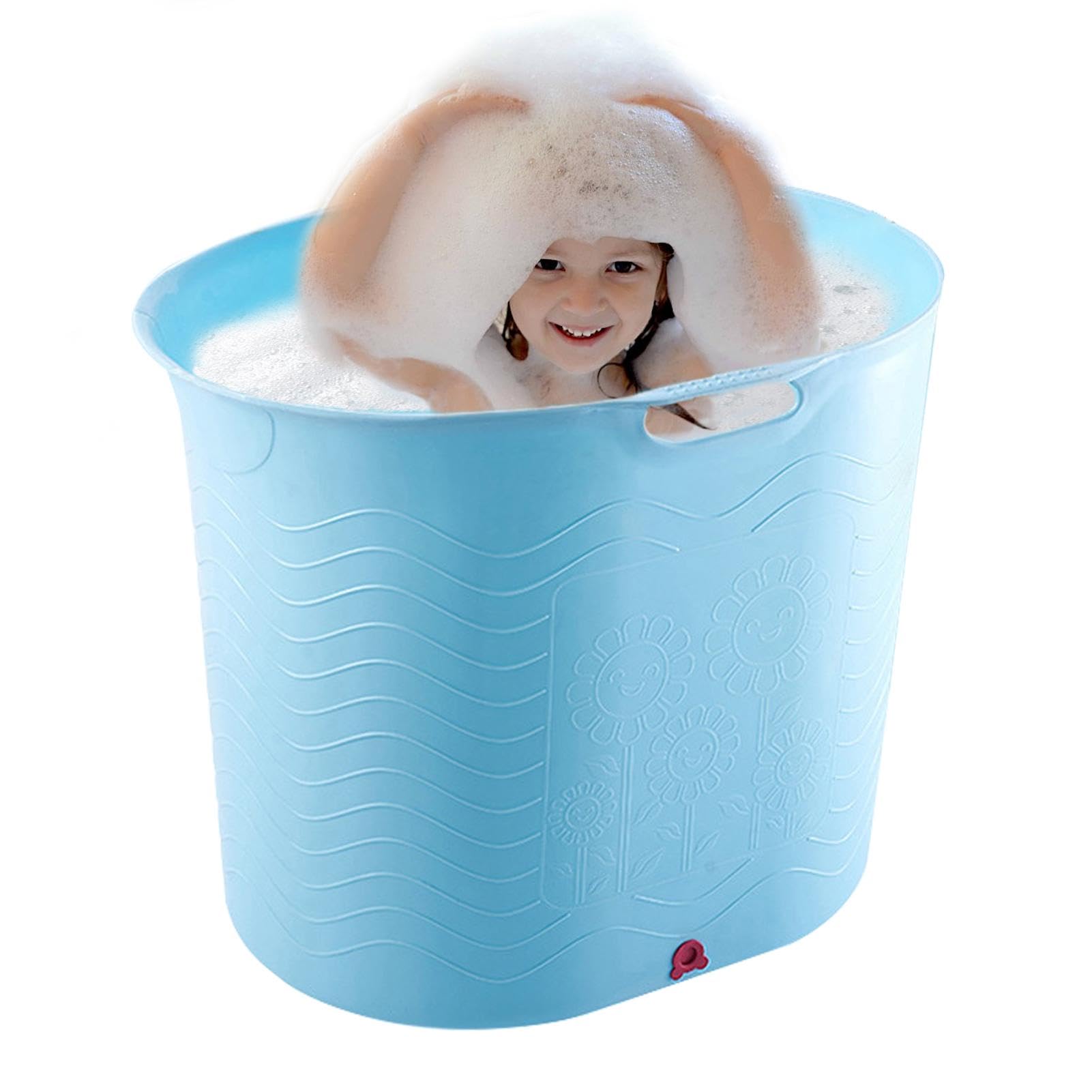 Safe & Portable Baby Bathtub for Toddlers - High Temperature Resistant, Drainage Bottom Design | Large Travel Bathtub Bucket for Newborns & Infants | Perfect for Home, Travel & Outdoor Baby Shower