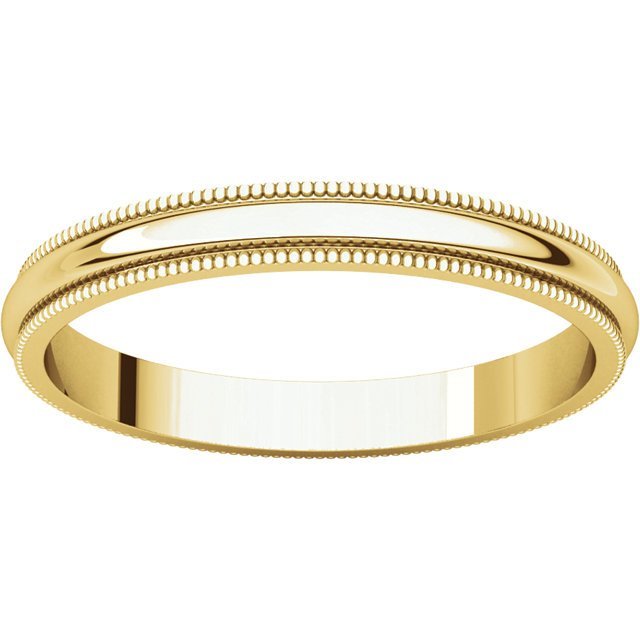 14K Gold 2.5mm Milgrain Wedding Band for Women - Elegant & Timeless Bridal Ring for Engagement, Anniversary, and Special Occasions