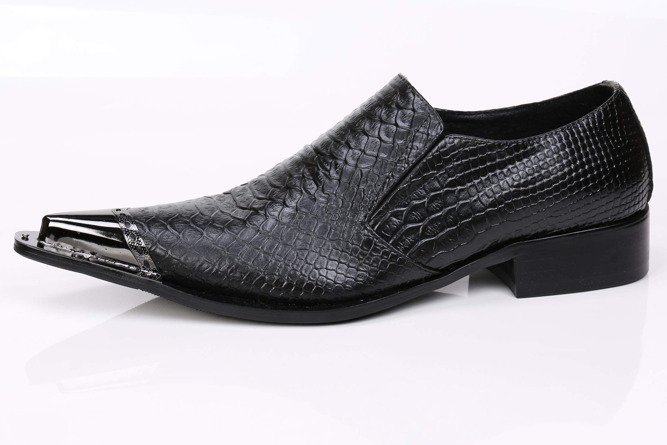 Stylish Santimon Men's Leather Loafers - Pointed Toe Western Embroidery Dress Shoes for Business & Casual Wear | Perfect for Office, Parties & Western Events