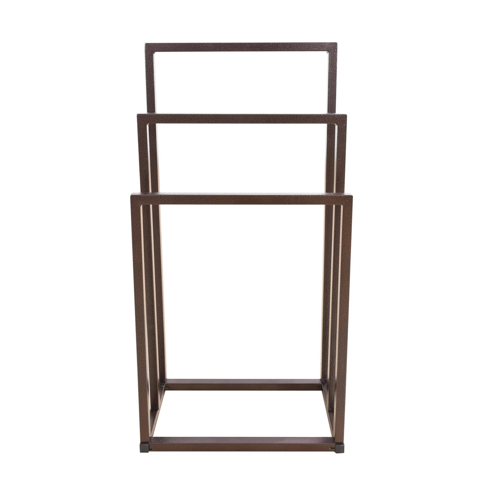 WiCCI 3-Tier Freestanding Metal Towel Rack - Space-Saving Bathroom Organizer with Rust-Resistant Brown Finish | Perfect for Small Bathrooms, Laundry Rooms & Kitchen Towel Storage