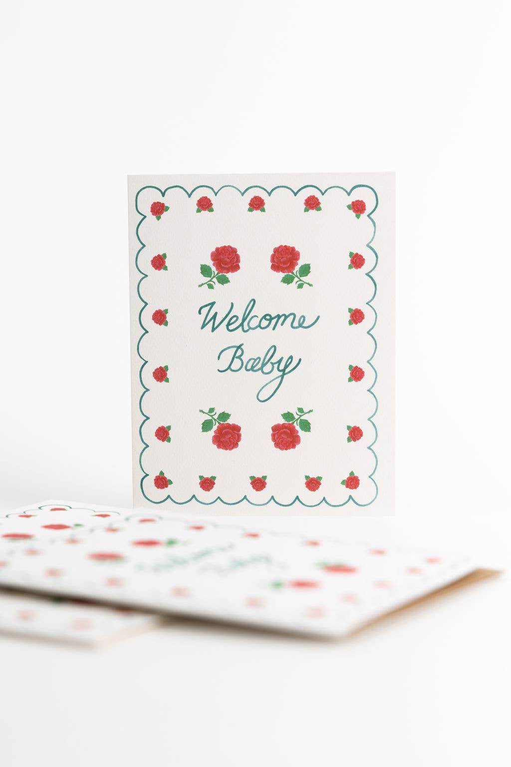Rose Baby Card - Handmade Floral Greeting Card for Birthdays, Baby Showers & Special Occasions | Perfect Gift for New Parents & Celebrations