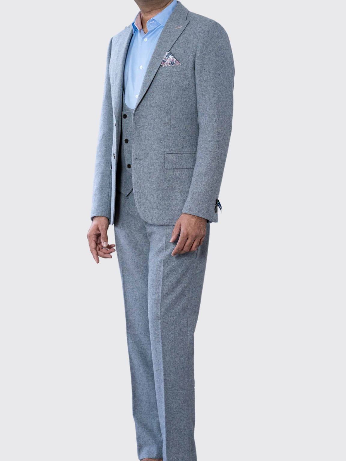 Harry Brown Ralph Grey Flannel Blazer for Men - Classic Slim Fit Single Breasted Business Casual Jacket - Perfect for Office Wear, Weddings & Formal Events