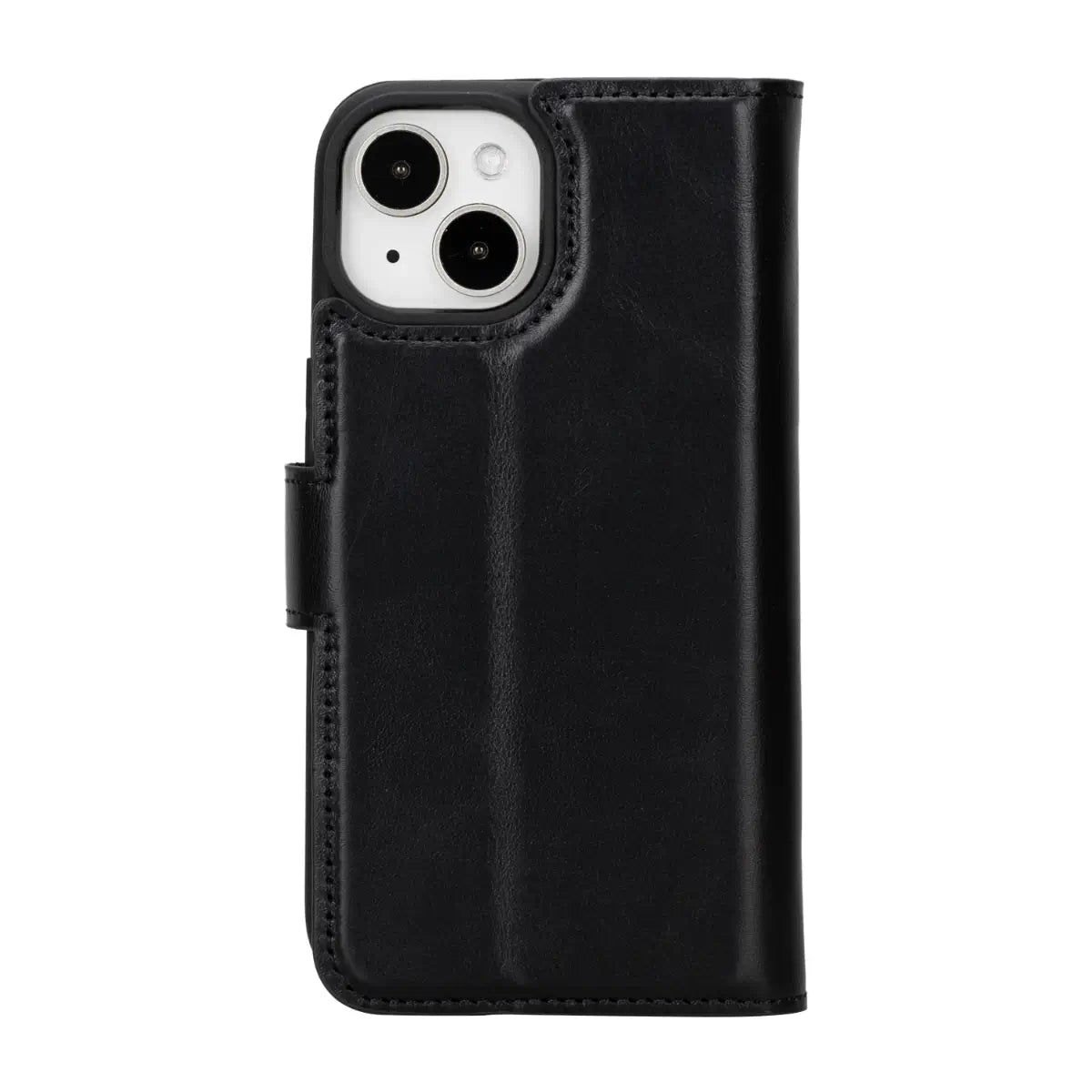 Premium Black Leather Wallet Case for iPhone 15 - Slim RFID Blocking Phone Cover with Card Slots | Perfect for Everyday Use, Travel & Business Professionals