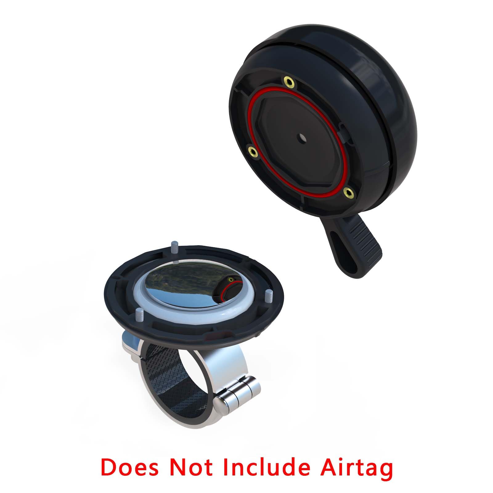 Anti-Theft Bike Bell with Hidden AirTag Compartment | Classic Bicycle Bell with Loud Crisp Sound | Fits 0.87-1.12 Inch Handlebars | Perfect for Urban Commuters & Cycling Enthusiasts (AirTag Not Included)