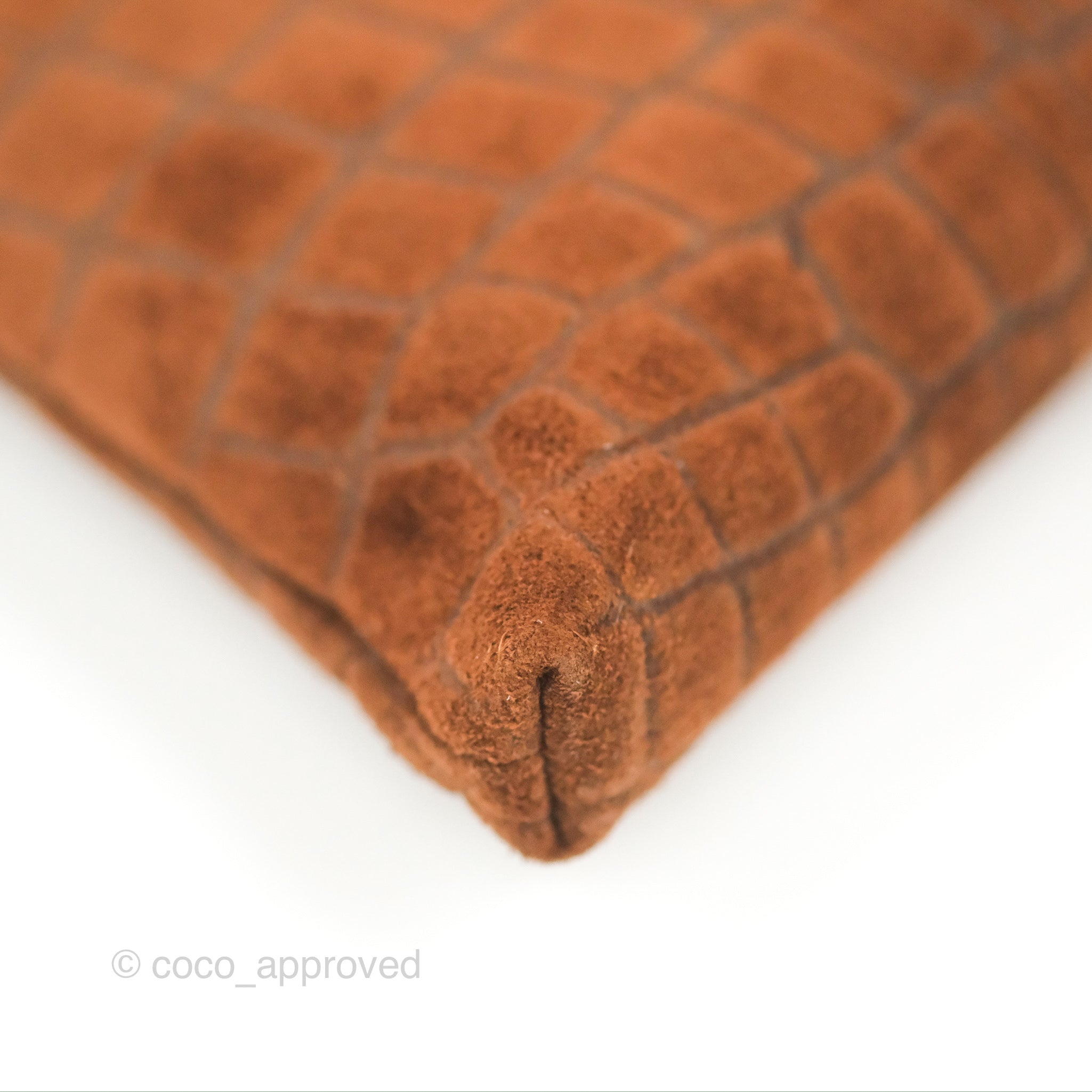 Celine Wiltern Clutch Triomphe Soft Crocodile Embossed Suede Calfskin Brown Handbag - Luxury Women's Evening Bag for Parties, Dinner Dates & Special Occasions