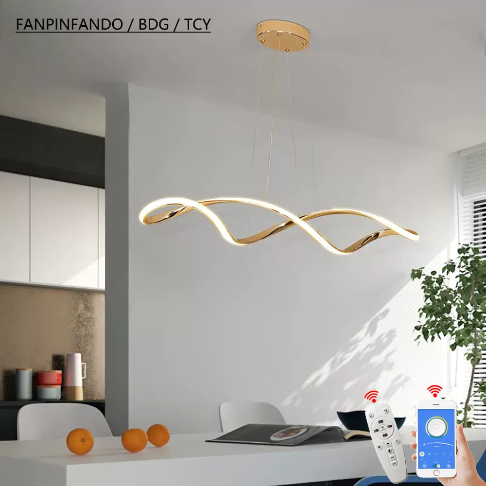 Twirl Chandelier - Elegant Kitchen Island Lighting Fixture for Modern Dining Rooms & Home Decor