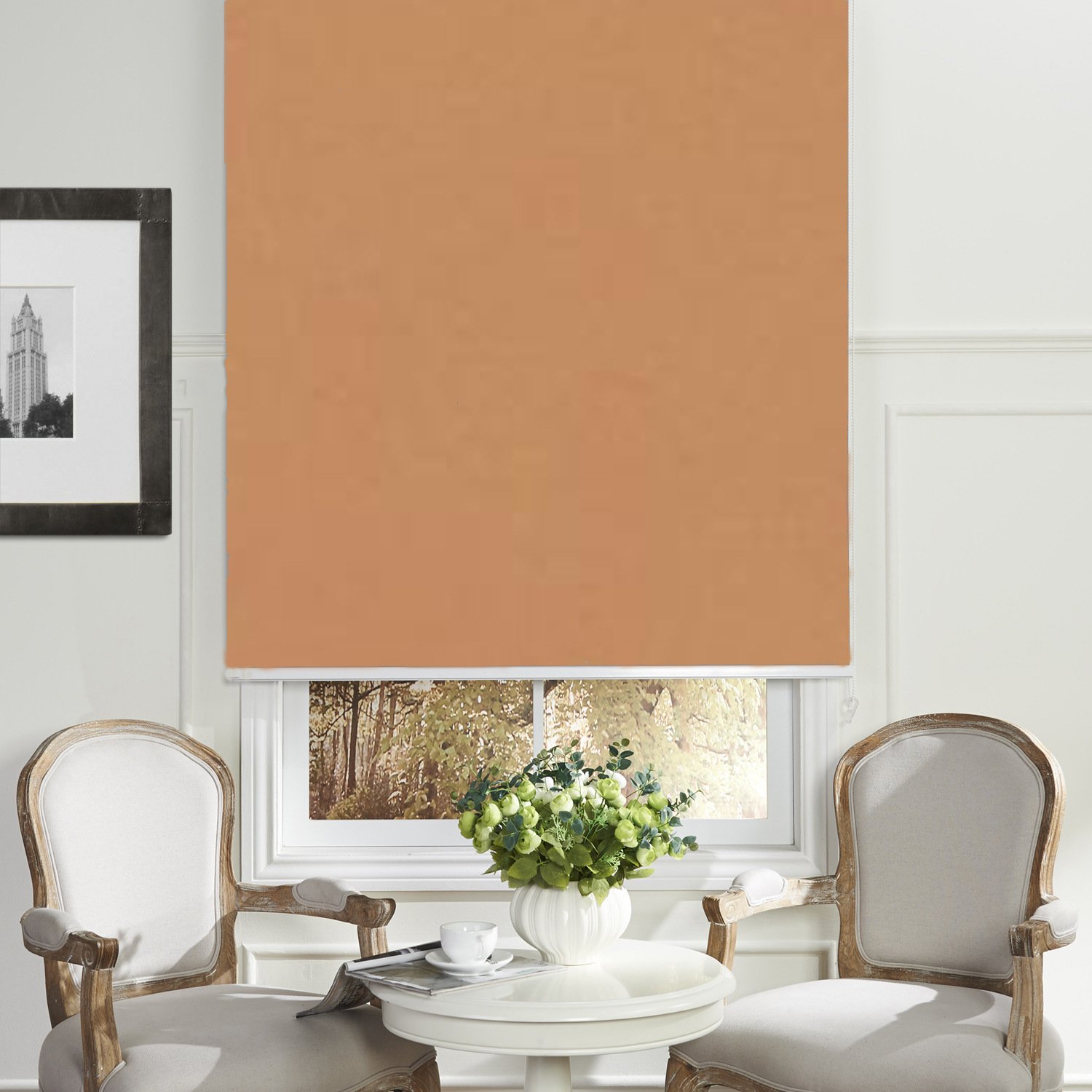 Premium Blackout Window Shades - Cordless UV Protection Roller Blinds for Home & Office, 36