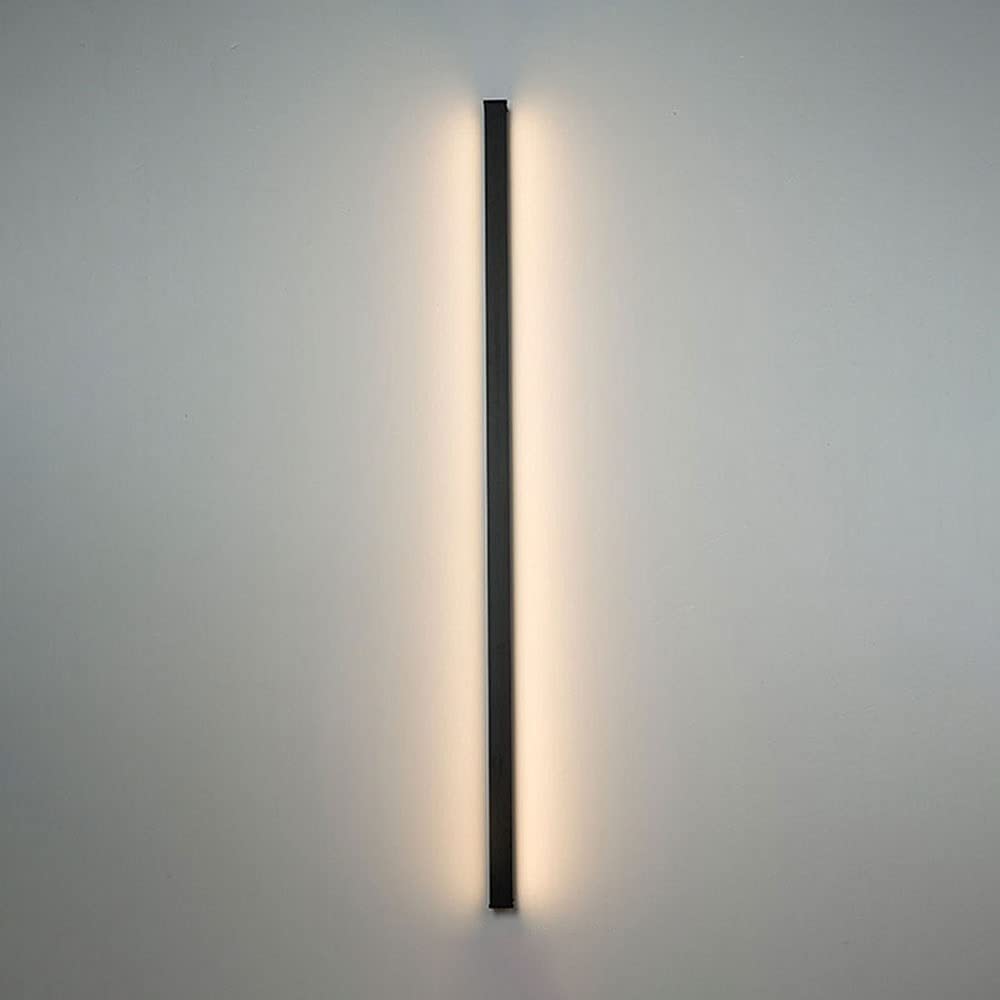 Minimalist Black LED Wall Sconce - Modern Linear Strip Light for Bedroom, Living Room & Staircase - Energy Efficient Wall Wash Lighting for Home Decor & Ambient Illumination | Perfect for Bedside Reading, Hallway Accents & Contemporary Interior Design