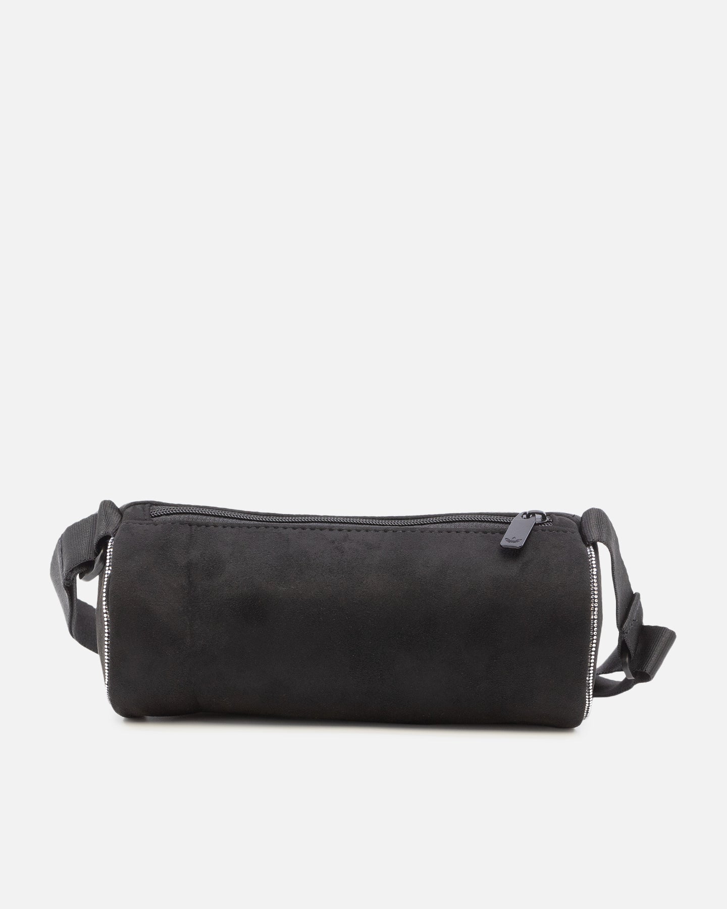Adidas Rhinestone-Embellished Faux Suede Mini Duffel Bag - Black | Stylish Gym Bag for Women, Perfect for Workouts, Travel & Everyday Use