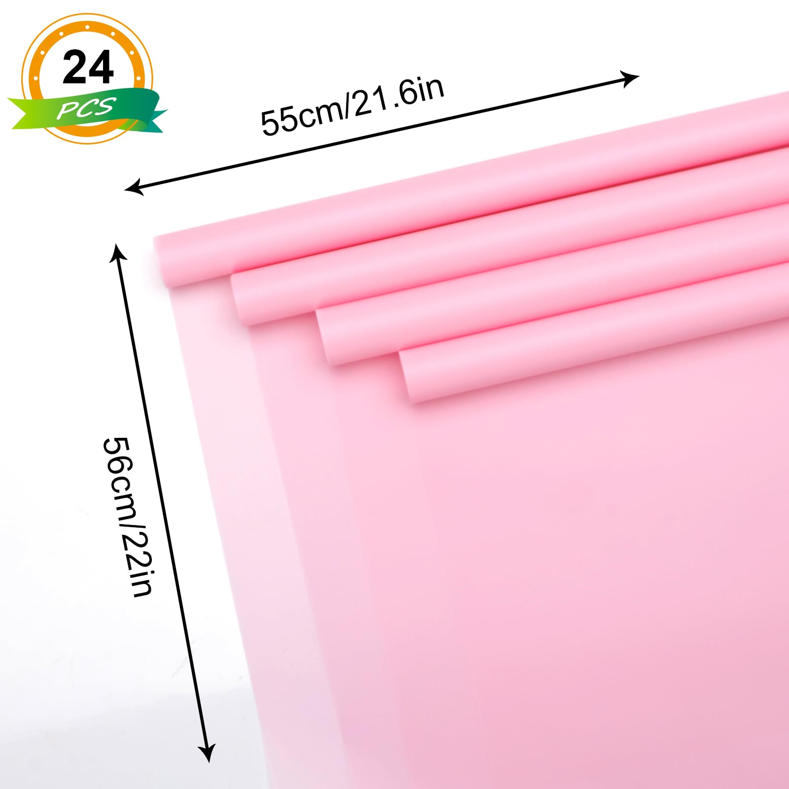 24 Sheets Floral Wrapping Paper - Premium Bouquet Gift Wrap for Birthdays, Graduations, Weddings & Valentine's Day | Elegant Misty Pink Design | Perfect for DIY Flower Arrangements & Thoughtful Gift Presentation