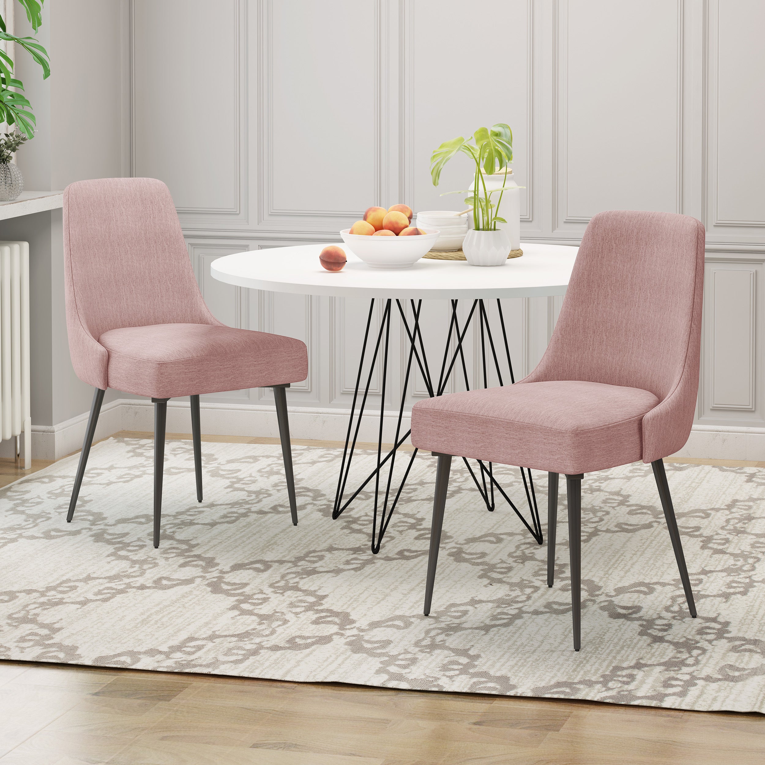 Modern Dining Chairs Set of 2 - Sturdy Wooden Kitchen Chairs with Padded Seat Cushions - Perfect for Dining Room, Kitchen, Breakfast Nook & Small Spaces