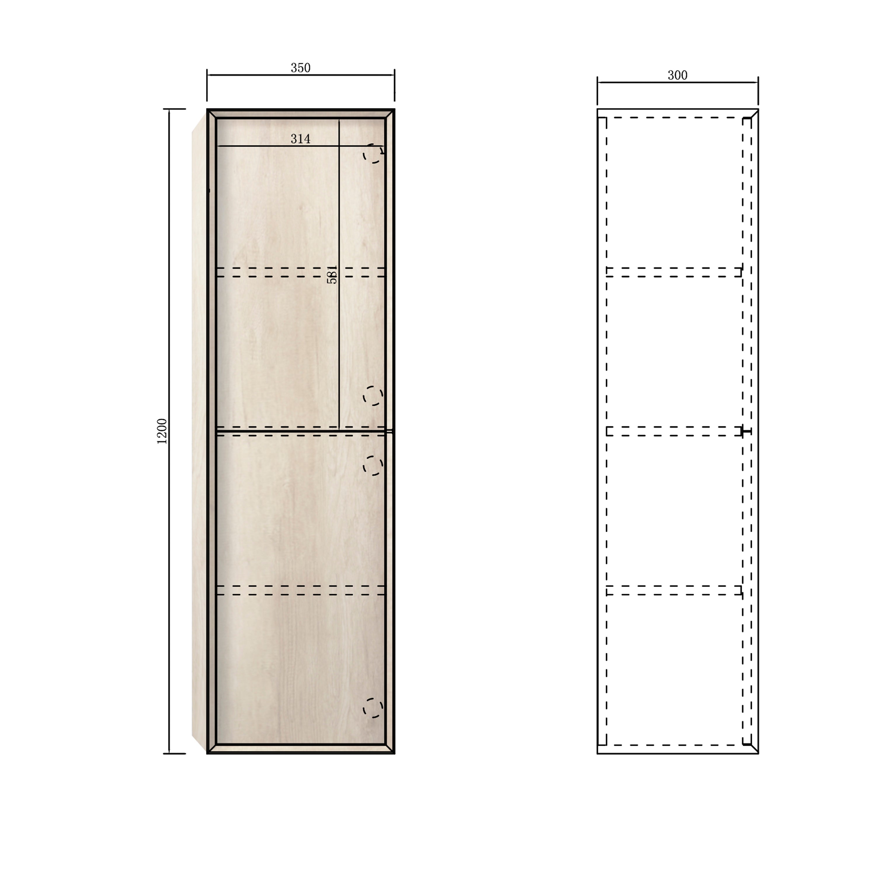 Byron Tallboy Cabinet 47.2 x 13.8 Inches - Modern Storage Solution for Bedroom, Living Room & Office Organization