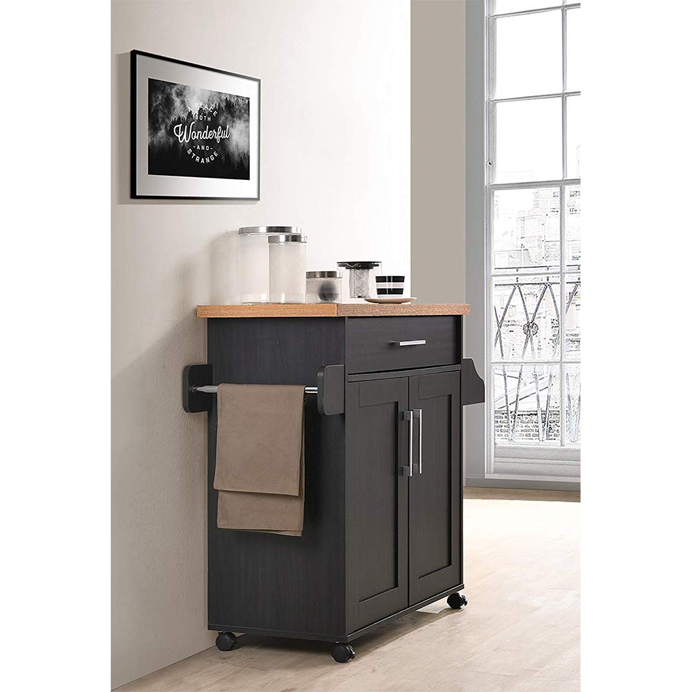 Stainless Steel Kitchen Island Cart with Wheels & Spice Rack - Multi-Storage Utility Cart for Home & Hotel Kitchens