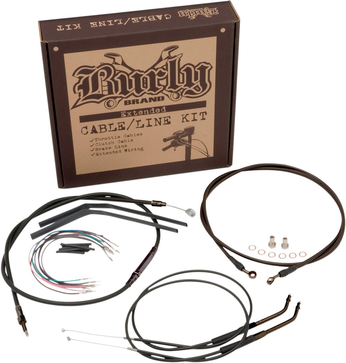 Burly Brand B30-1006 Motorcycle Cable and Brake Line Kit for 12