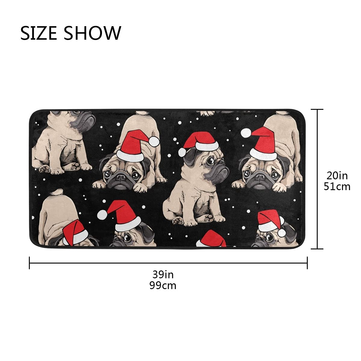 DOMIKING Non-Slip Christmas Kitchen Rug - 39