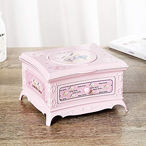 Personalized Pink Music Box with Makeup Mirror & Dancing Ballerina - Kids Musical Toy Gift for Birthdays, Weddings & Home Decor (Pink)