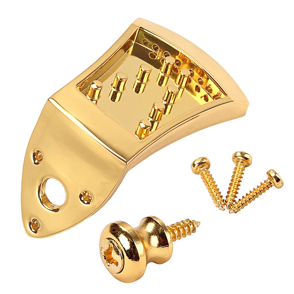 Deevoka 8-String Mandolin Tailpiece with Screws & Strap Buttons - Replacement Parts for Mandolin Repair & Maintenance | Perfect for Musicians & Luthiers