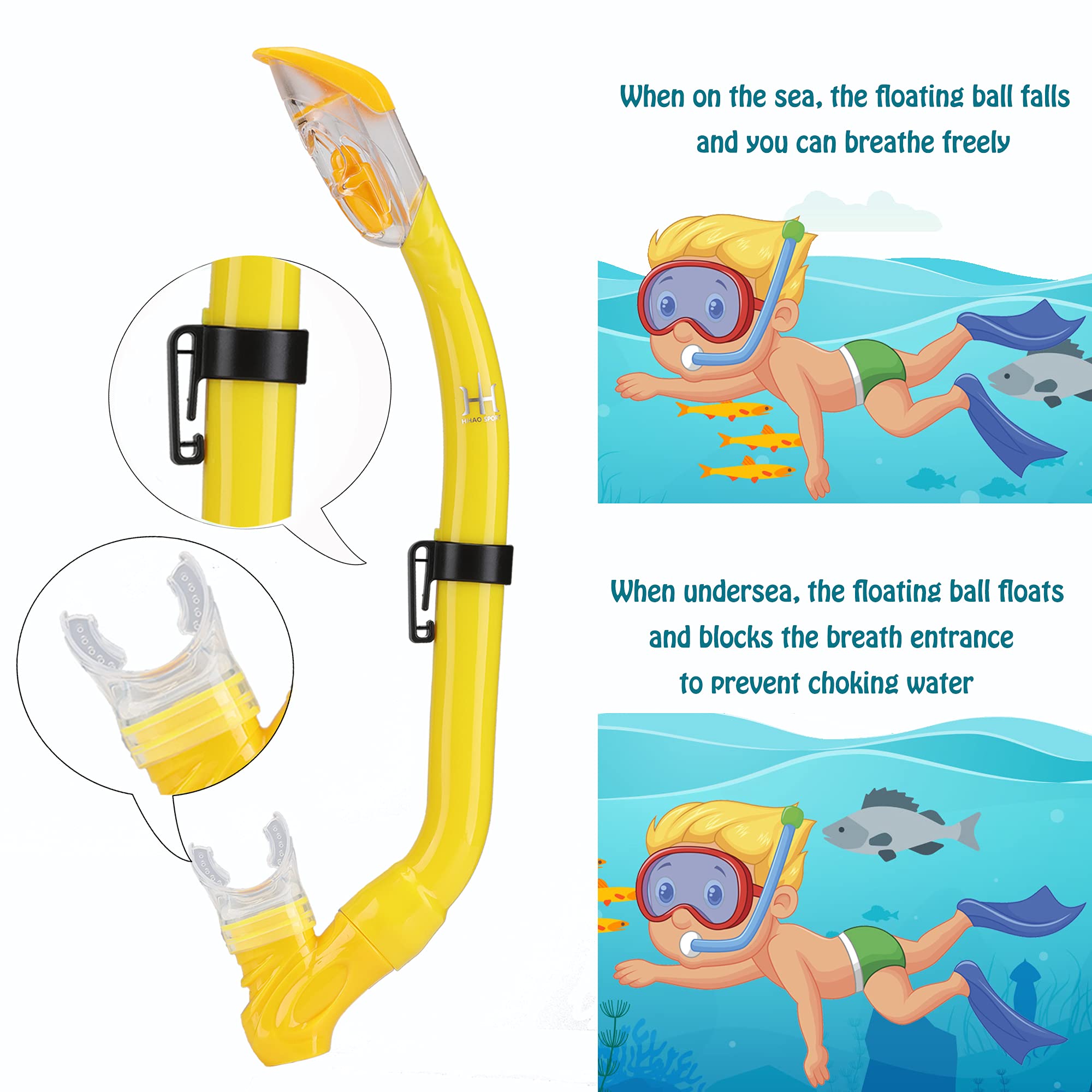 Kids Snorkel Set - Diving Mask, Adjustable Swim Fins & Anti-Fog Snorkel Gear with Mesh Bag | Perfect for Pool, Beach & Ocean Snorkeling Adventures | Youth Swimming & Diving Equipment for Boys & Girls
