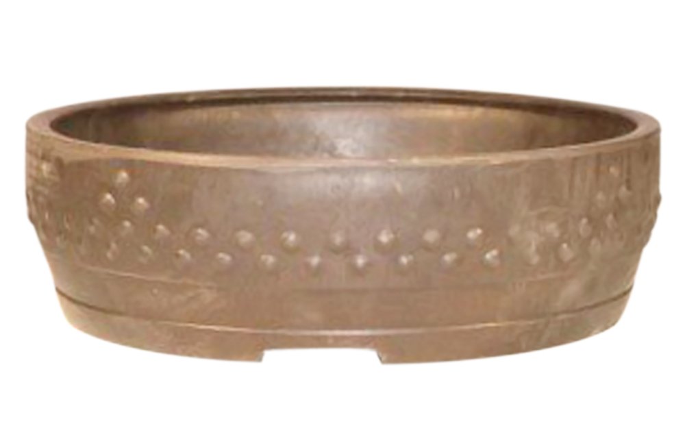 BonsaiBoy Premium Brown Mica Bonsai Pot - Round Ceramic Planter for Indoor Plants | Home Decor, Office Desk & Zen Garden Accessory