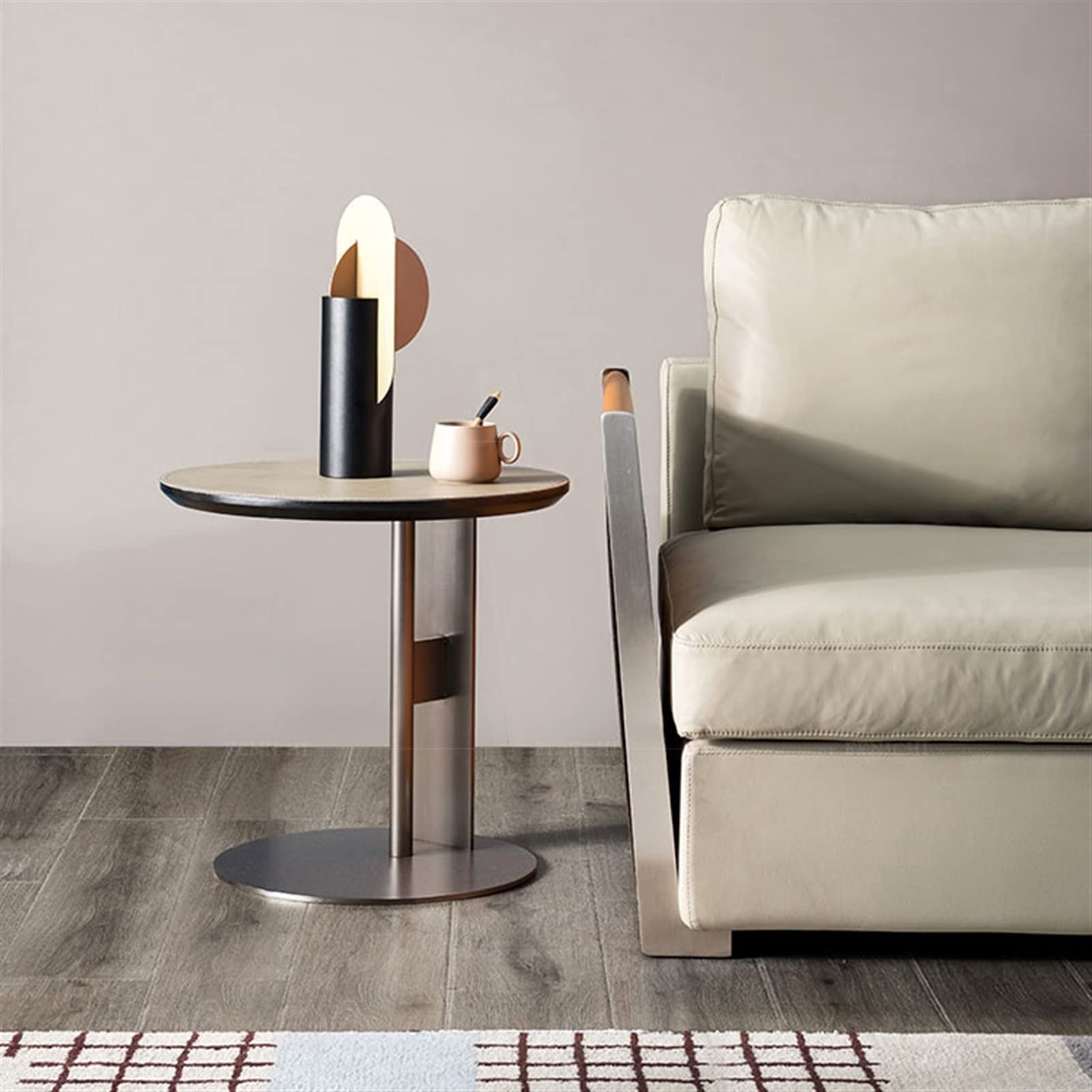 Modern Luxury Metal End Table - Small Side Table for Living Room, Bedroom, Office & Hotel | Stylish Coffee Table with Snack Tray for Home Decor & Entertainment Spaces