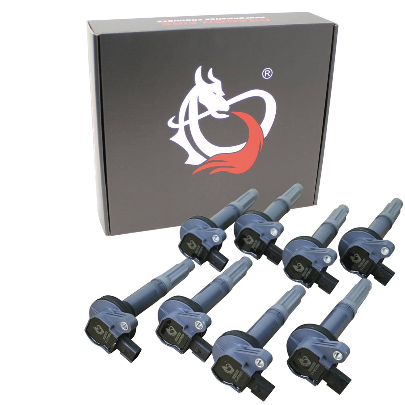 AIP Electronics Dragon FIRE Performance 8pc Ignition Coil Pack - Compatible with 2011-2016 Ford Mustang & F-150 5.0L V8 (OEM Fit DFC1014-8) - High Power Ignition Upgrade for Better Acceleration & Fuel Efficiency