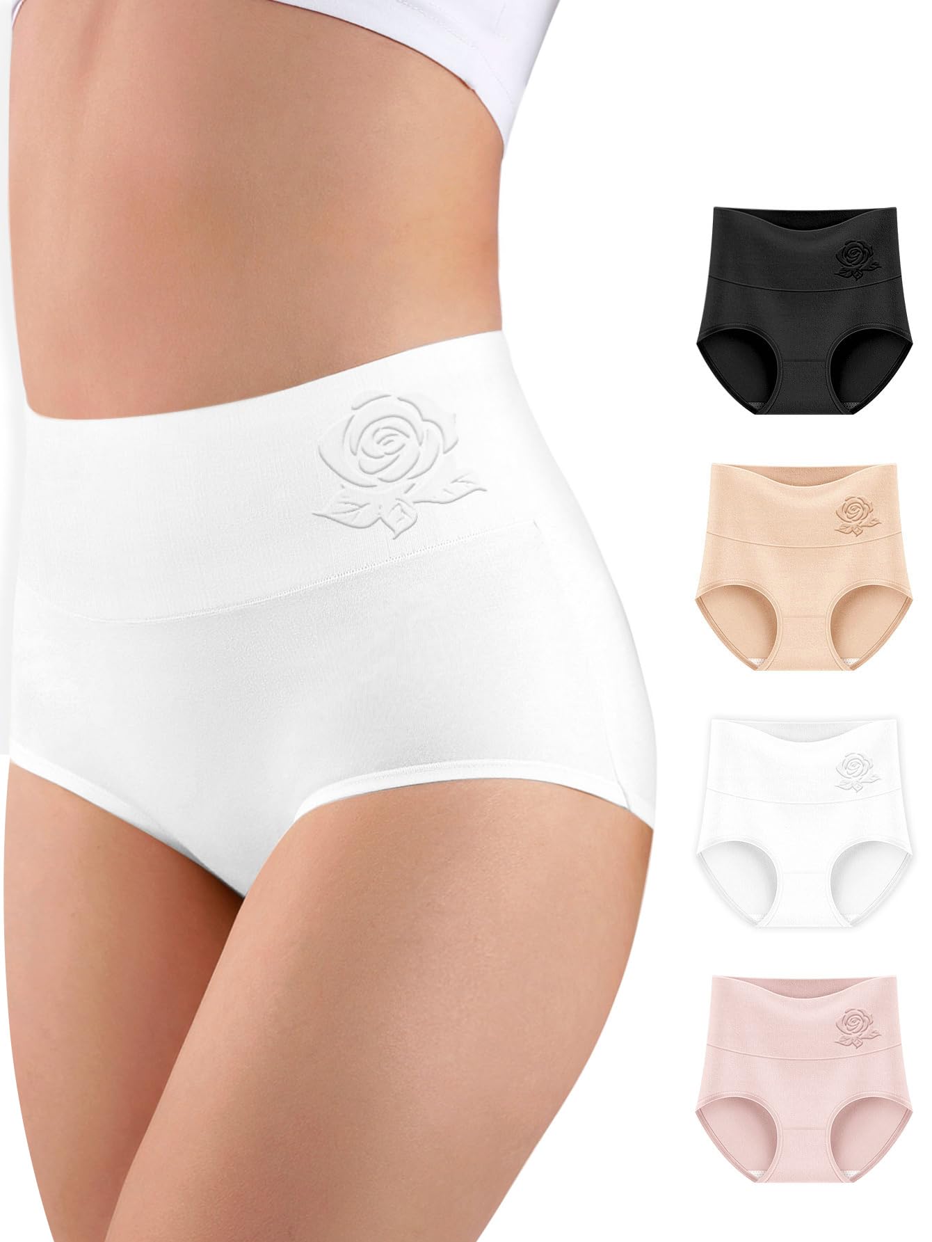 MEIYATING Women's High Waisted Underwear - Tummy Control Panties for Postpartum & Everyday Wear - Comfortable Shaping Briefs Multipack (3/5 Pack) - Perfect for Maternity, Workout & Daily Use