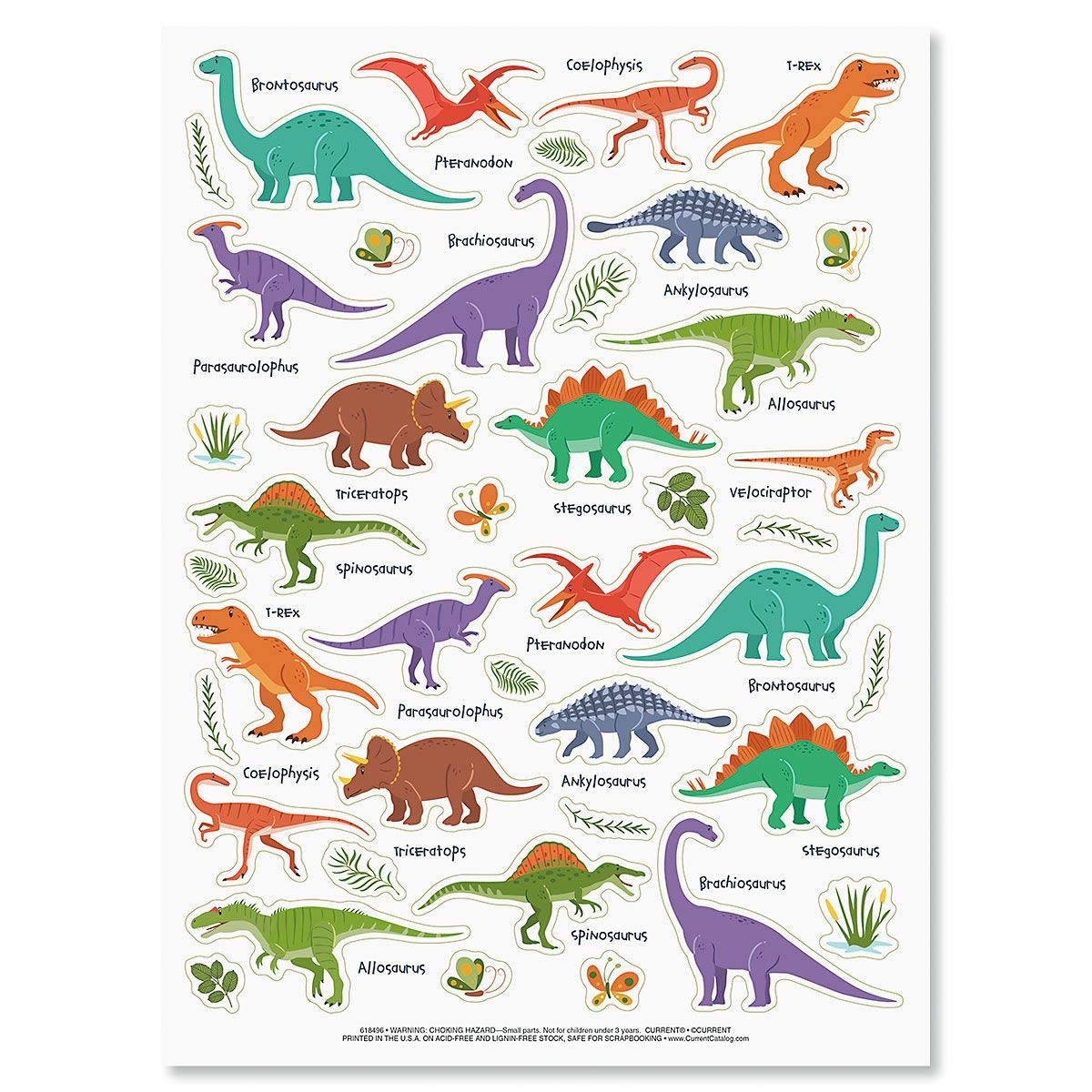 Dinosaurs & More Stickers Pack - 2 Sheets (8.5