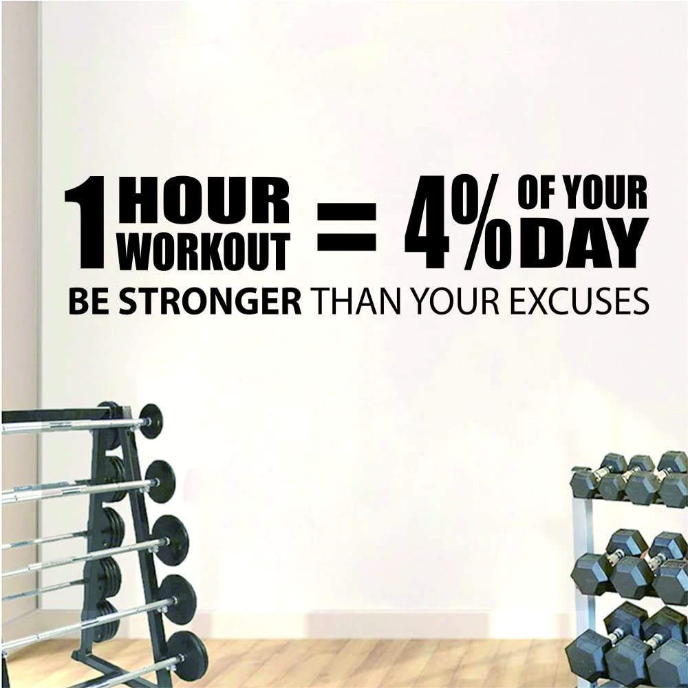 ANFRJJI Motivational Workout Wall Decal - Removable PVC Gym Sticker for Home & Commercial Fitness Spaces - Perfect for Gym Wall Decor, Yoga Studios & CrossFit Centers - 9