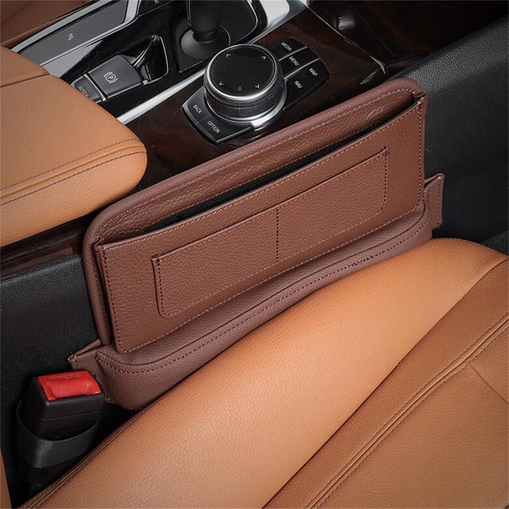 2 Pack Car Seat Gap Organizer - Drink Holder, Phone Stand, Storage Wedge for Keys, Cards, Wallets & Coffee - Perfect for Road Trips & Commuting